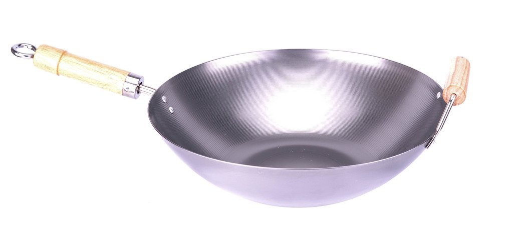 12-Inch Carbon Steel Flat Bottom Wok Pan with Helper Handle - Professional Restaurant-Grade Wok for Stir Frying, Sautéing & Deep Frying - Perfect for Gas, Electric & Induction Cooktops
