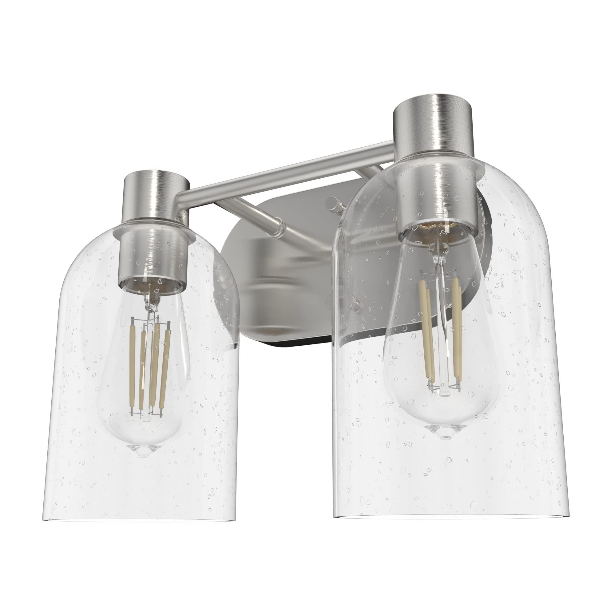 Hunter Fan Company 19778 Lochemeade Vanity Light in Brushed Nickel - Modern Bathroom Lighting Fixture for Dressing Room, Powder Room & Makeup Area