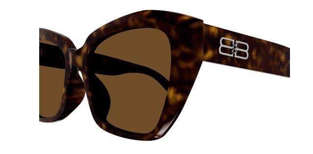 Balenciaga BB0273SA 002 Havana Brown Soft Square Women's Sunglasses - Stylish UV Protection for Outdoor Activities & Beach Vacations
