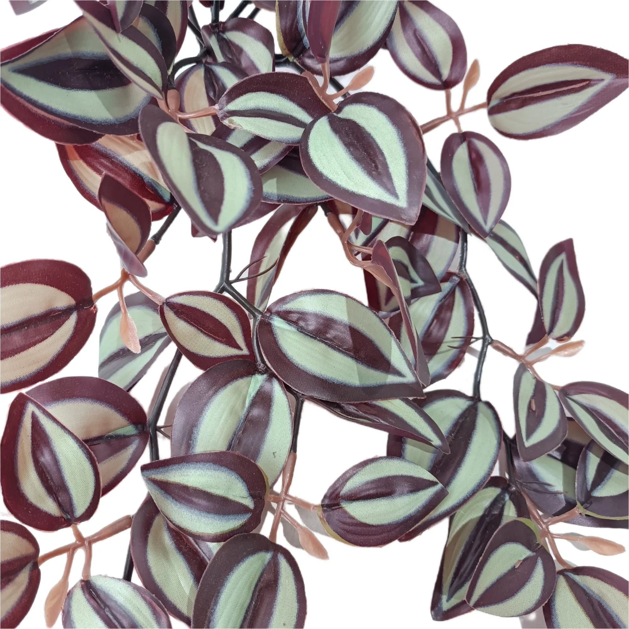 Burgundy Tradescantia Zebrina Hanging Plant - 42cm Artificial Vine for Home Decor, Office & Indoor Greenery