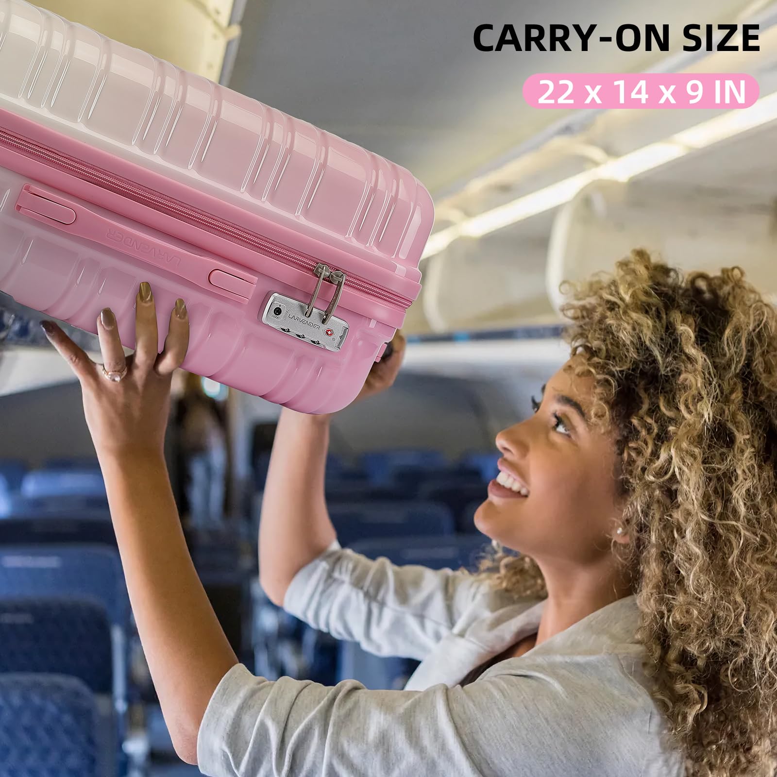 3-Piece Lavender Hardside Luggage Set - 20