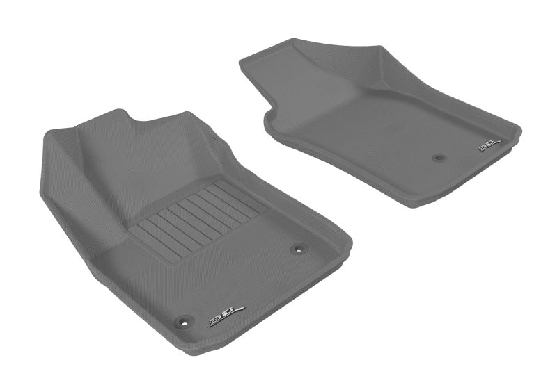 3D MAXpider Custom Fit All-Weather Floor Mats for 2012-2019 Fiat 500/500E (1st Row, Gray) - Durable, Non-Slip Car Mats for Daily Driving & Road Trips
