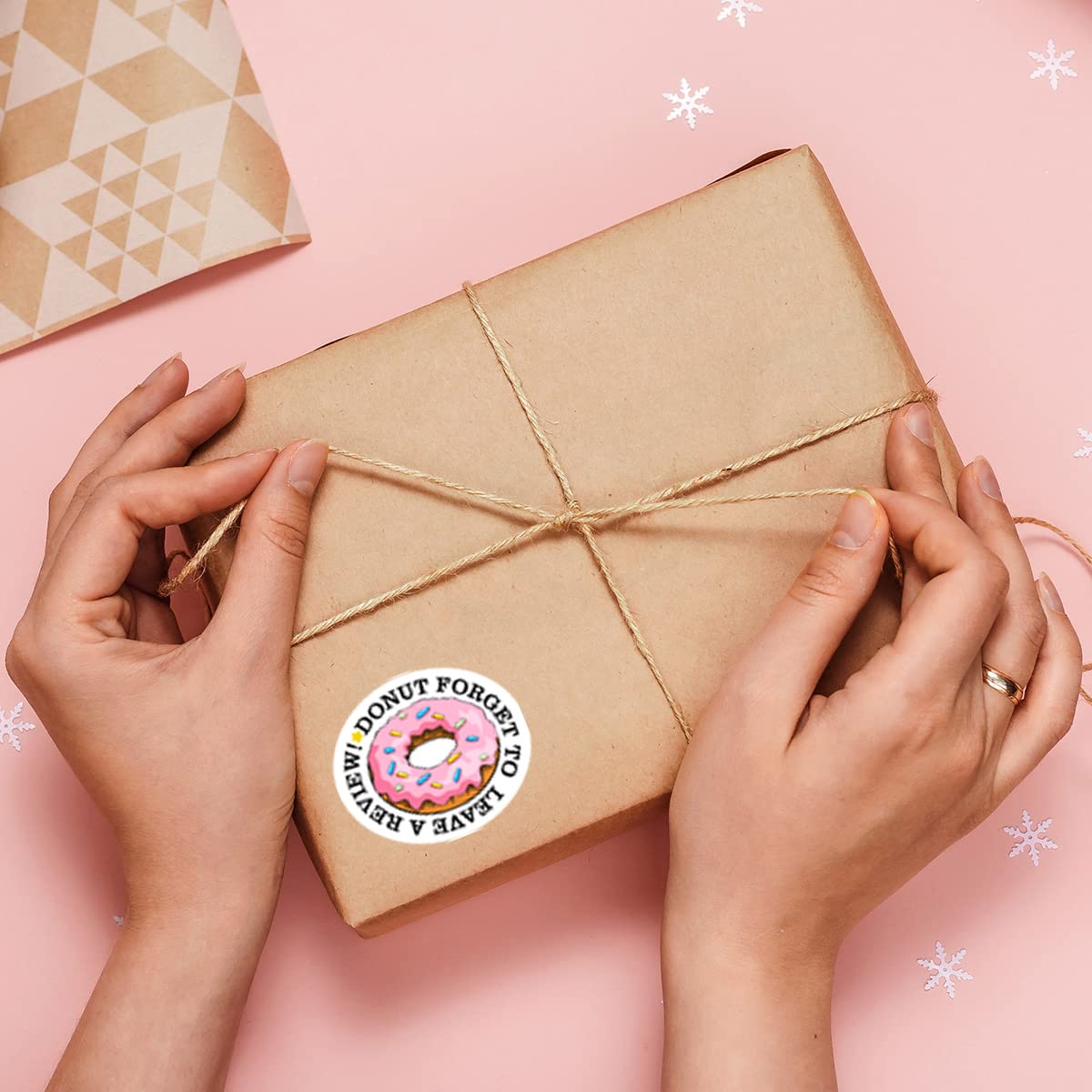 500 PCS Small Business Stickers - Donut Themed Packaging, Shipping & Thank You Labels - Perfect for Etsy Sellers, Online Shops & Handmade Product Packaging