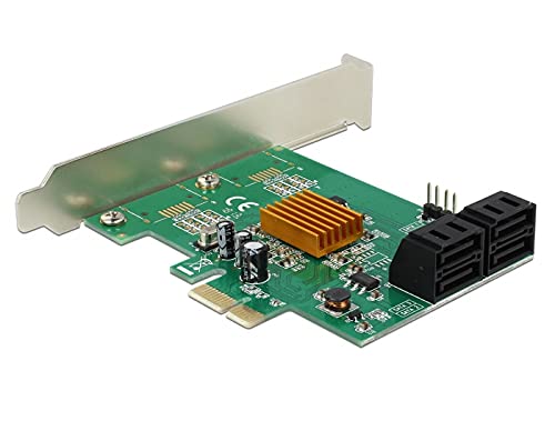 Delock SATA 6Gb/s PCIe 2.0 x1 Storage Controller - High Speed Data Transfer for PC, Server & Workstation - Perfect for Gaming, Video Editing & Data Backup