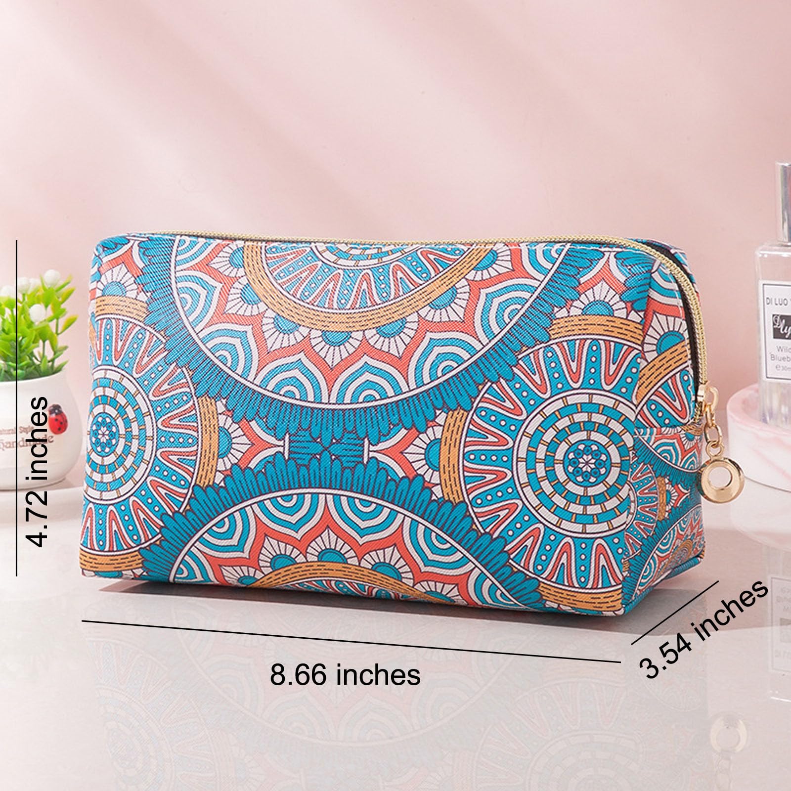 Stylish Cosmetic Bag for Women - Waterproof Makeup Organizer with Spacious Capacity - Perfect Travel Toiletry Bag for Makeup Brushes, Lipsticks & Skincare Essentials (Ideal for Vacation, Gym & Daily Use)