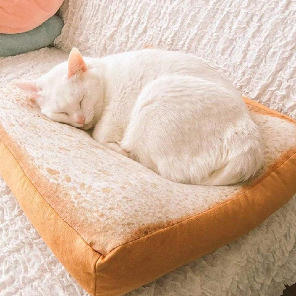 40x40cm Cat & Dog Cooling Mat - Summer Pet Pad, Japanese Toast Slice Design, Breathable Cushion for Pets | Perfect for Indoor/Outdoor Use, Bedroom, Living Room, or Pet Carrier