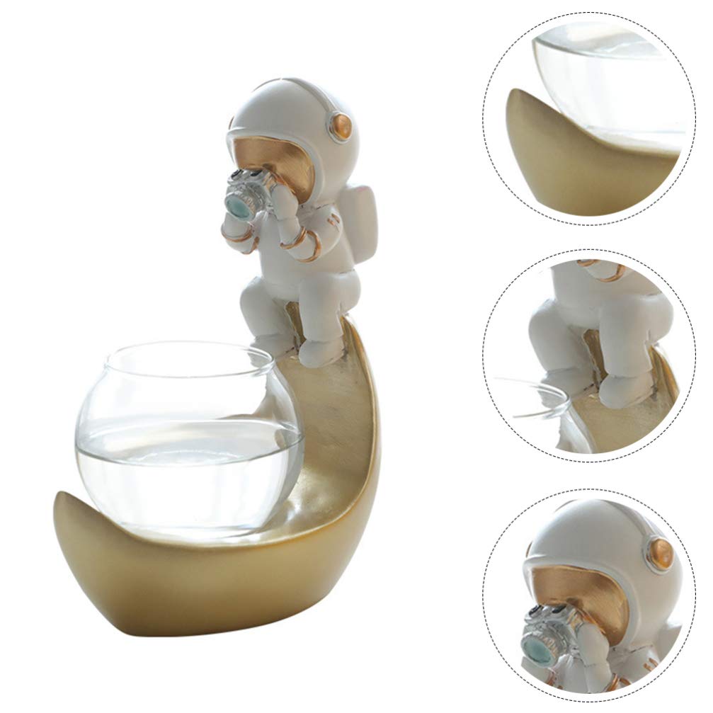 Astronaut Hydroponic Plant Pot - Glass Desk Decor for Home & Office