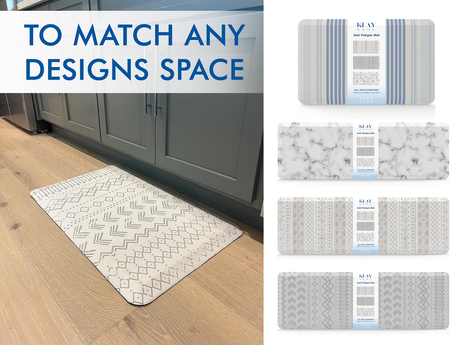 Klay Home Anti-Fatigue Kitchen Mat - 20