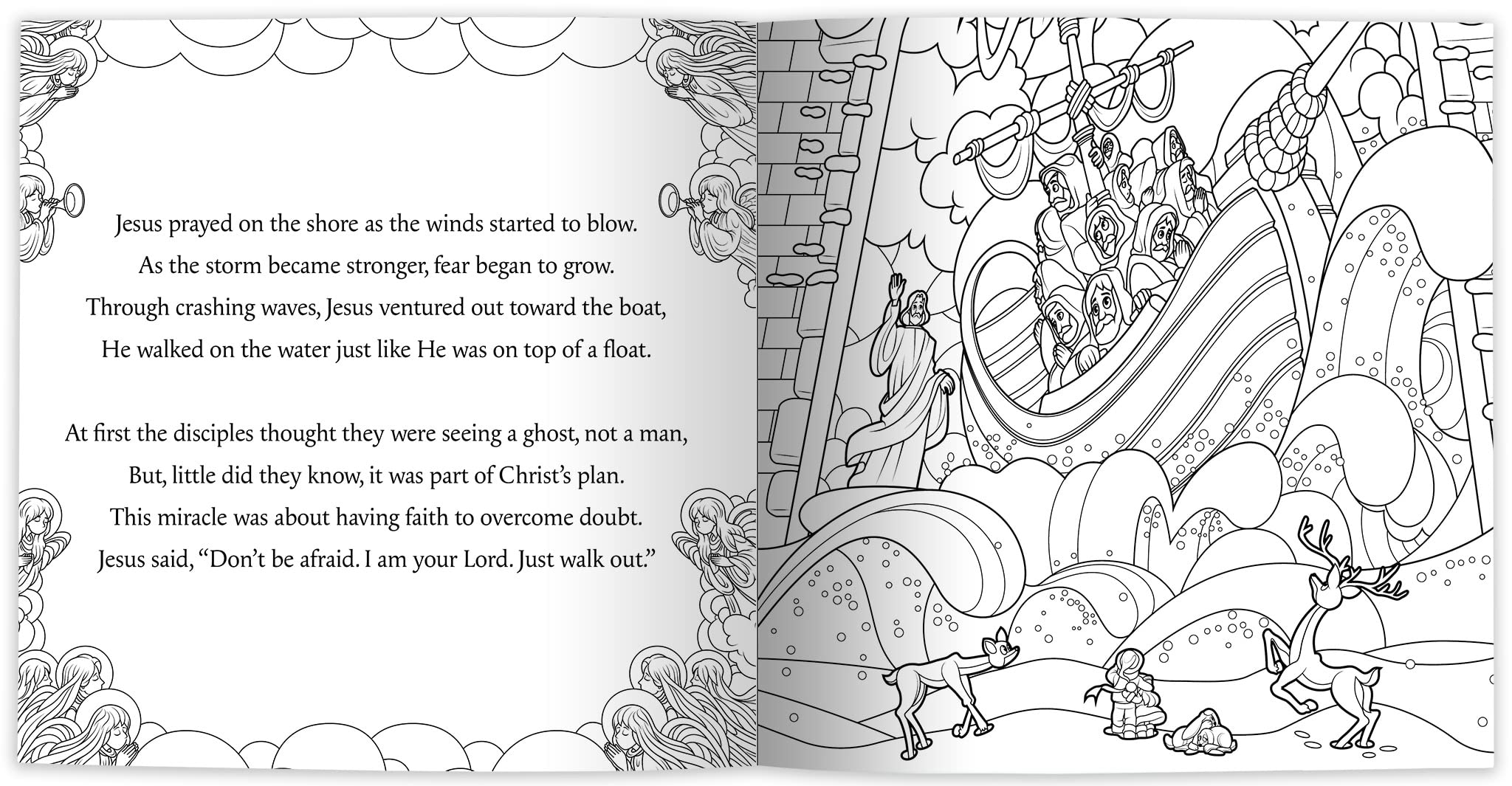 Religious Coloring Book for Adults - The Lights in the Church | Bible Study, Meditation & Christian Gift Idea