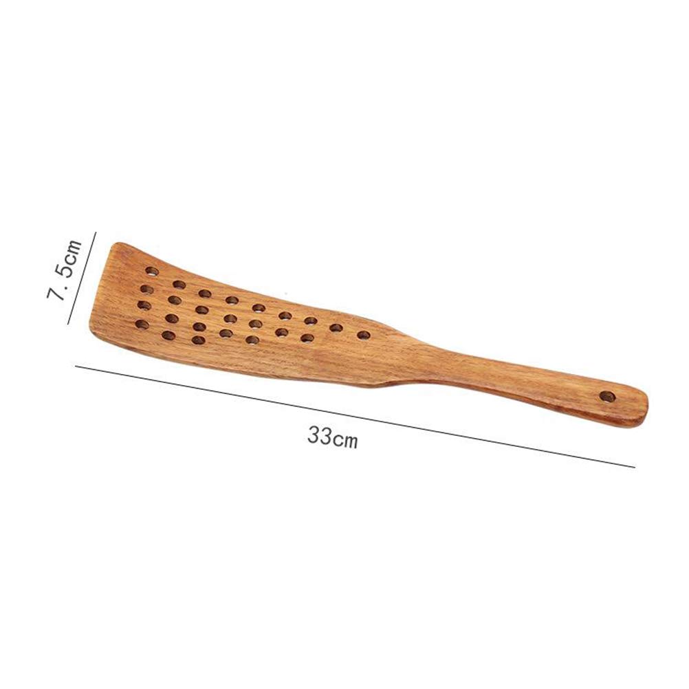 2-Pack Wooden Spatulas for Cooking - Natural Wood Non-Stick Kitchen Turner & Flipper - Perfect for Pancakes, Eggs, Stir-Frying and Sauteing - Eco-Friendly Wooden Cooking Utensil Set
