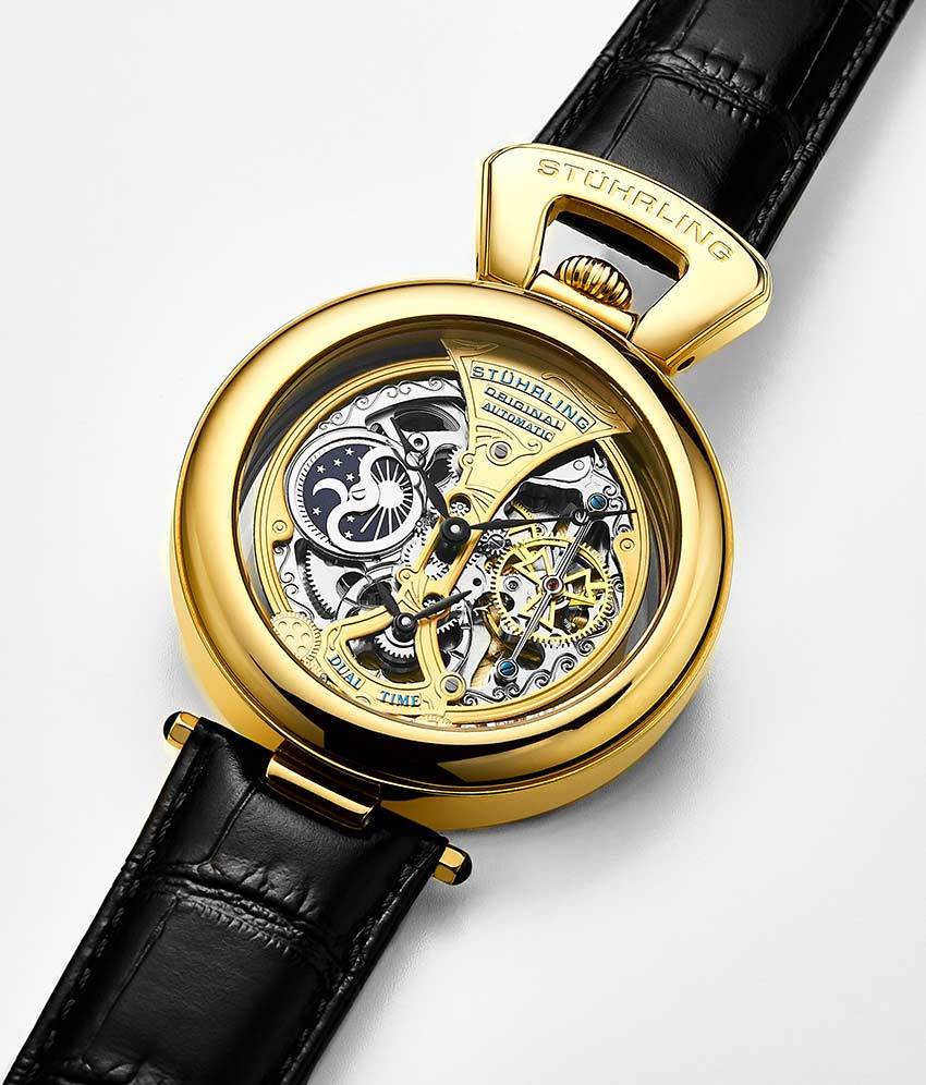Emperor's Grandeur 127A Automatic 49mm Skeleton Watch for Men - Luxury Mechanical Timepiece with Open Heart Design - Perfect for Formal Events, Business Meetings & Special Occasions