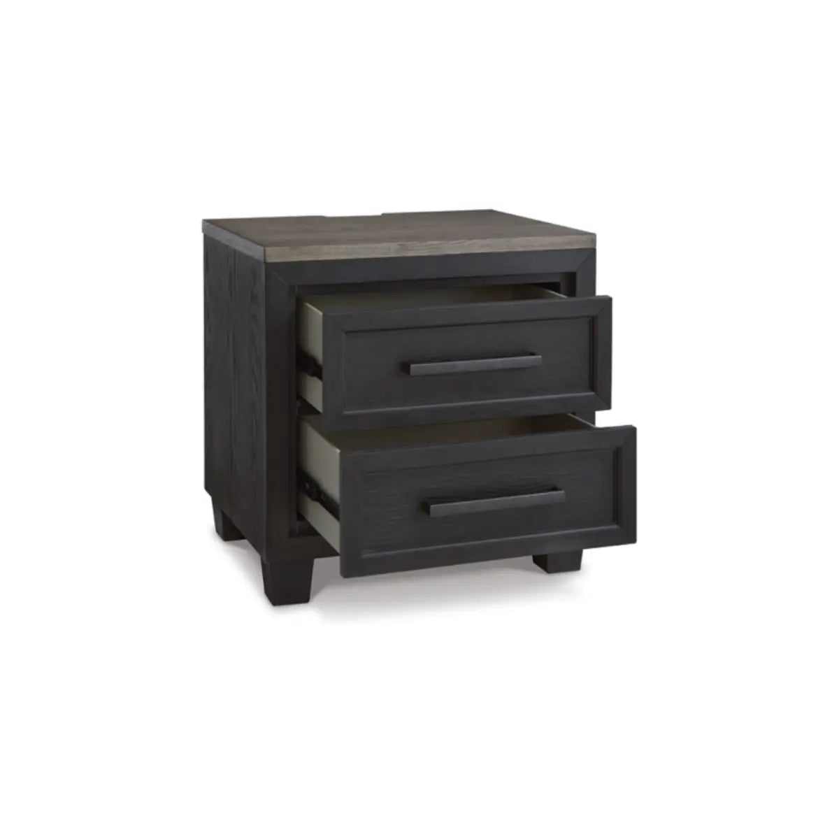 Foyland Modern Nightstand in Black Brown - Stylish Bedside Table with Storage for Bedroom, Living Room, or Office