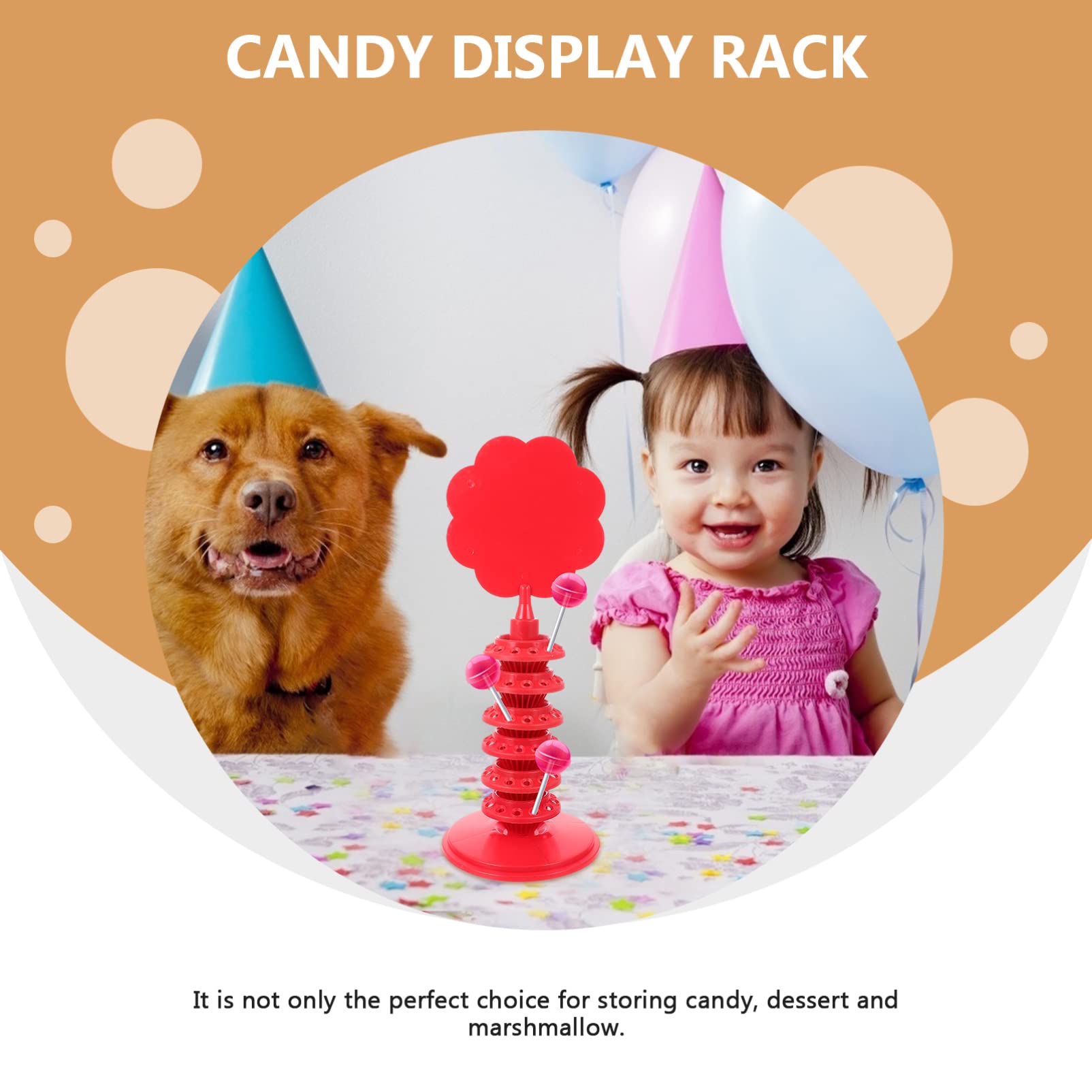 Tofficu Red Lollipop Candy Display Stand - 6 Tier Dessert Tower for Bakery, Candy Store, Party Decor & Sweet Table Display