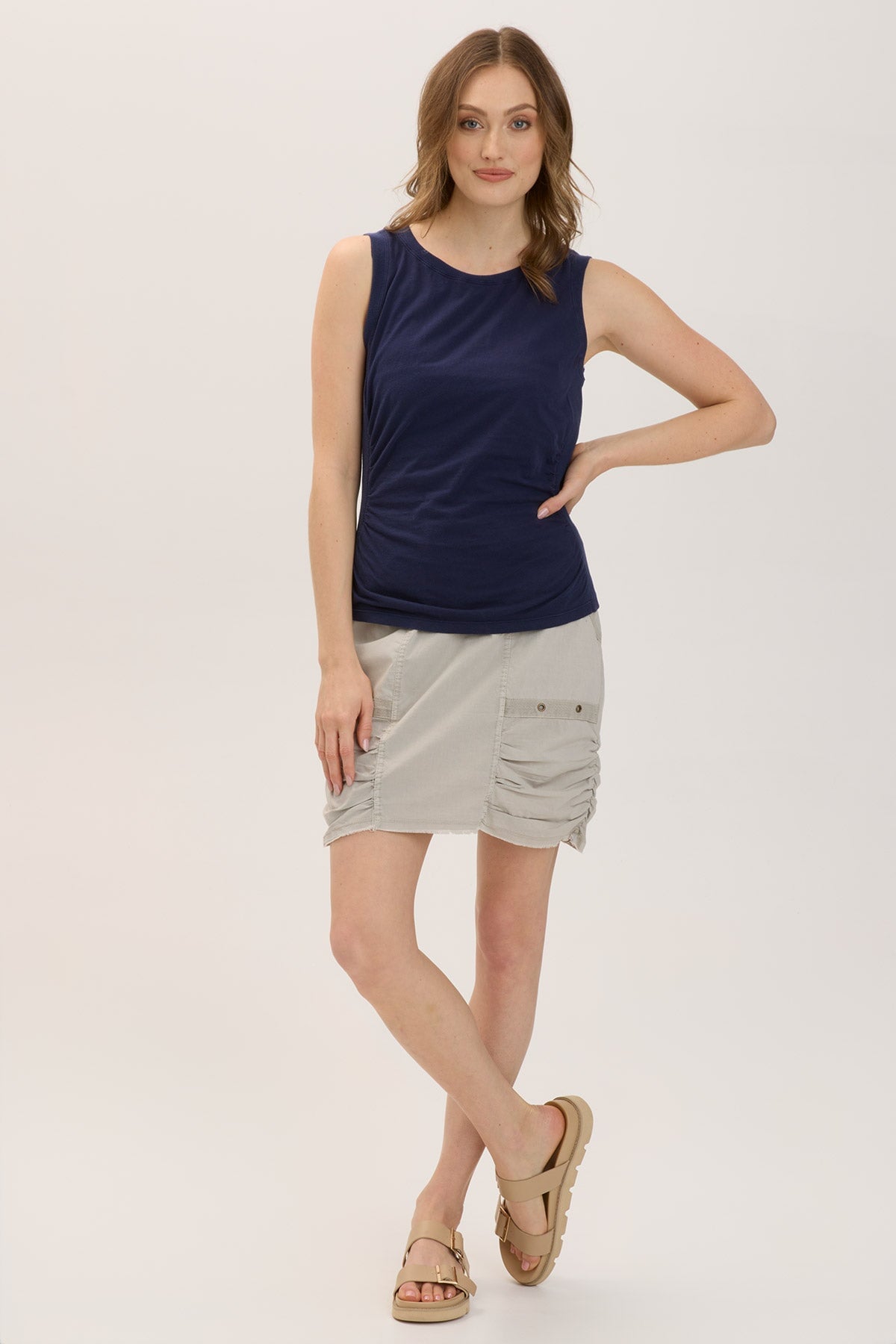 Leland Skirt 2.0 - Women's High Waist A-Line Flowy Midi Skirt with Pockets | Perfect for Office, Date Night & Summer Outfits