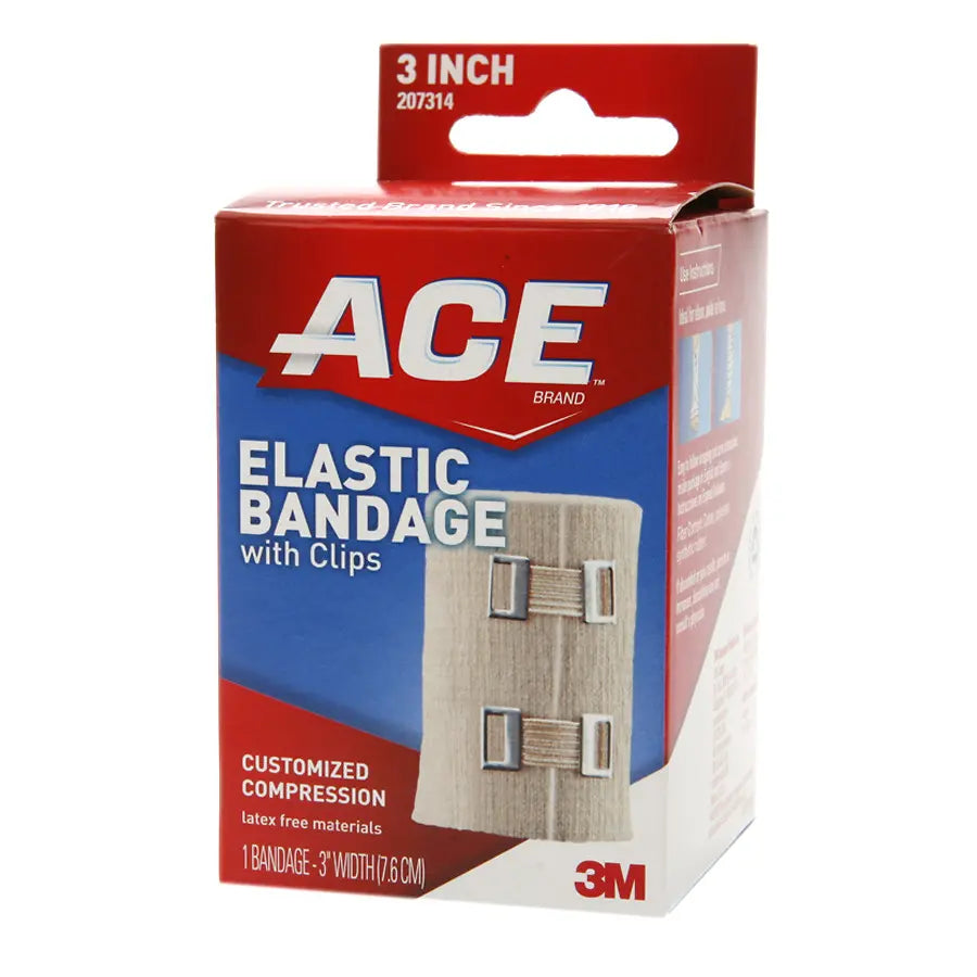 Ace Elastic Bandage - Box of 72 Beige Bandages for Sports Injuries, First Aid & Wound Support - Medical Compression Wrap for Ankle, Knee & Wrist Support