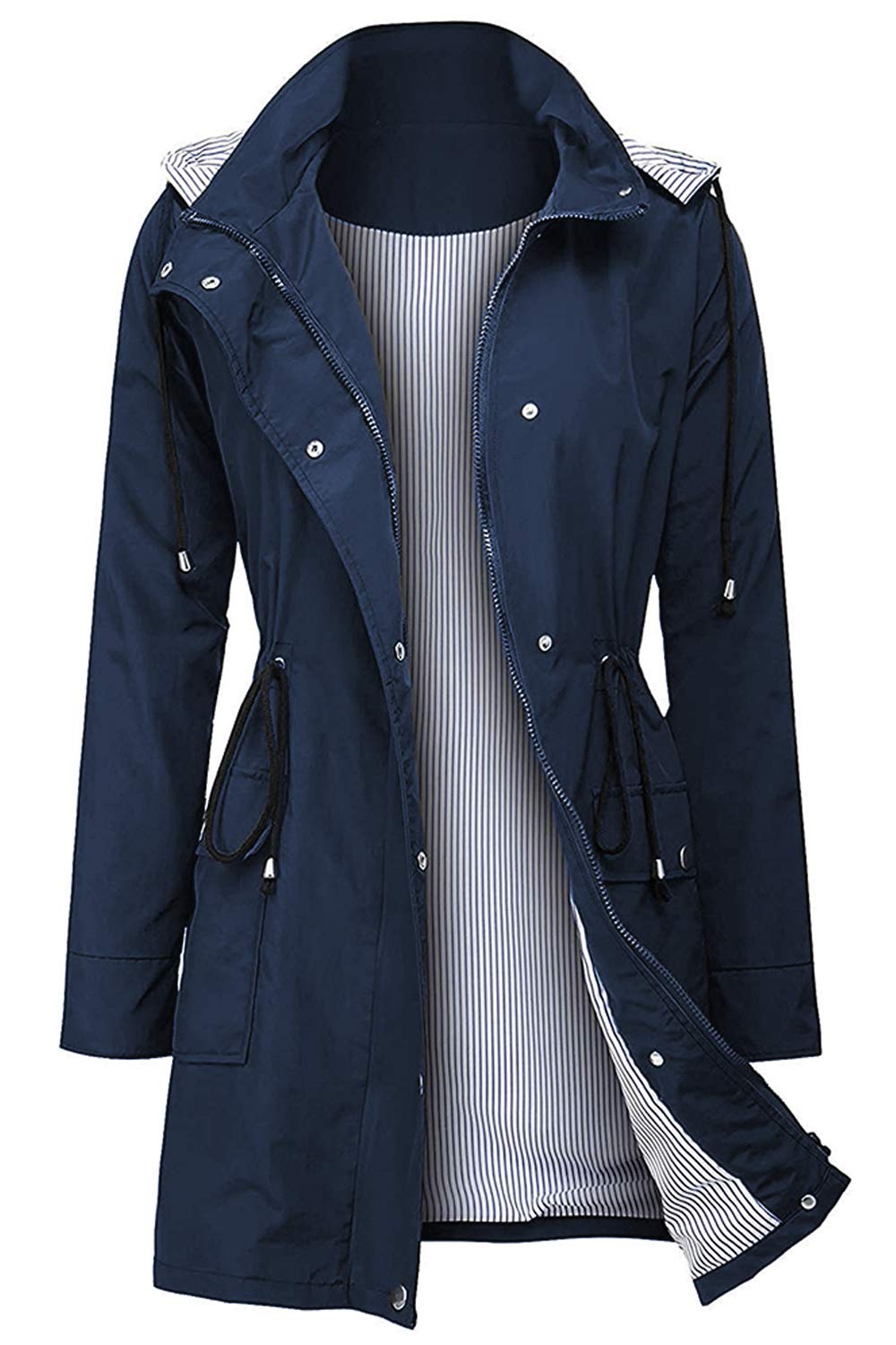 Arthas Women's Lightweight Waterproof Rain Jacket with Hood - Windproof Outdoor Trench Coat for Hiking, Travel & Daily Commute - Plus Size Raincoat for Girls