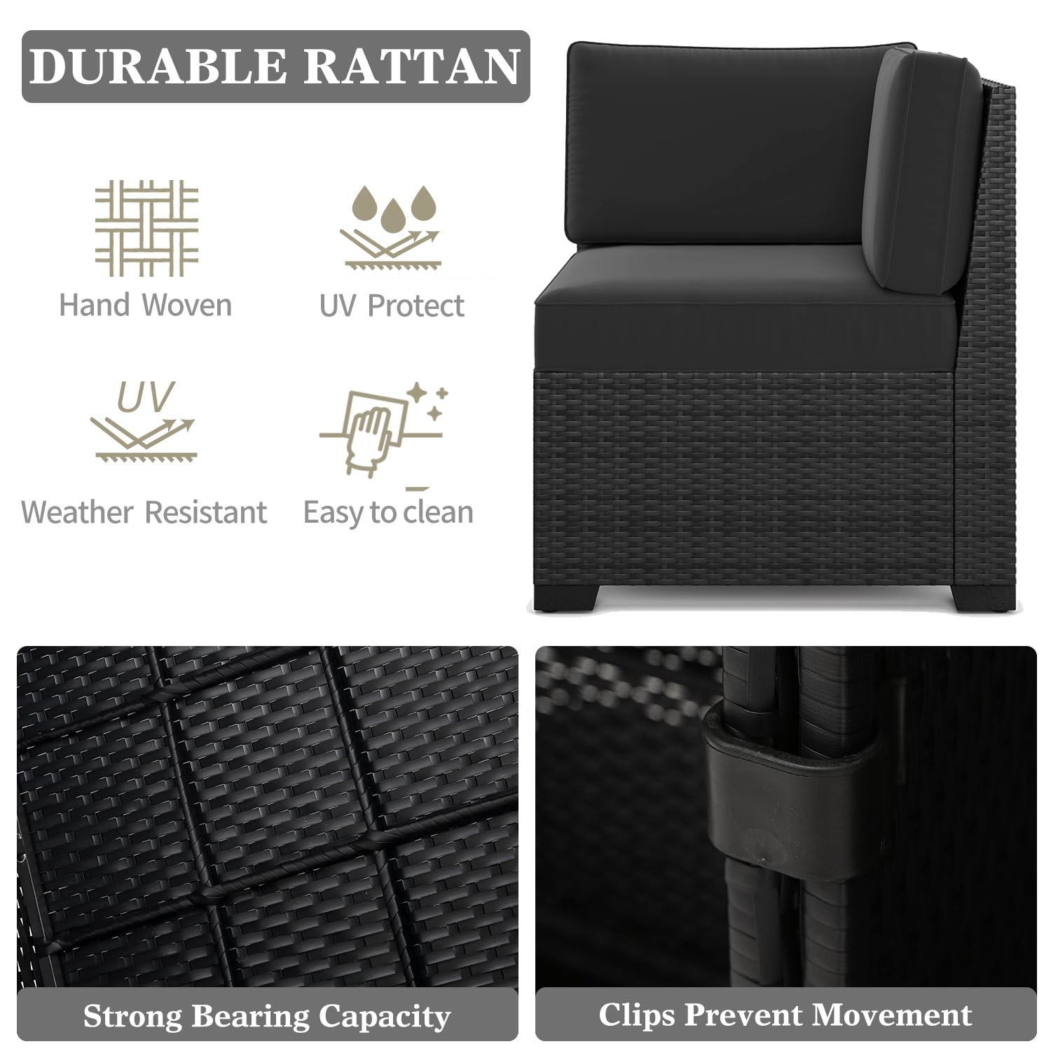 LayinSun 7-Piece Outdoor Patio Furniture Set with 44