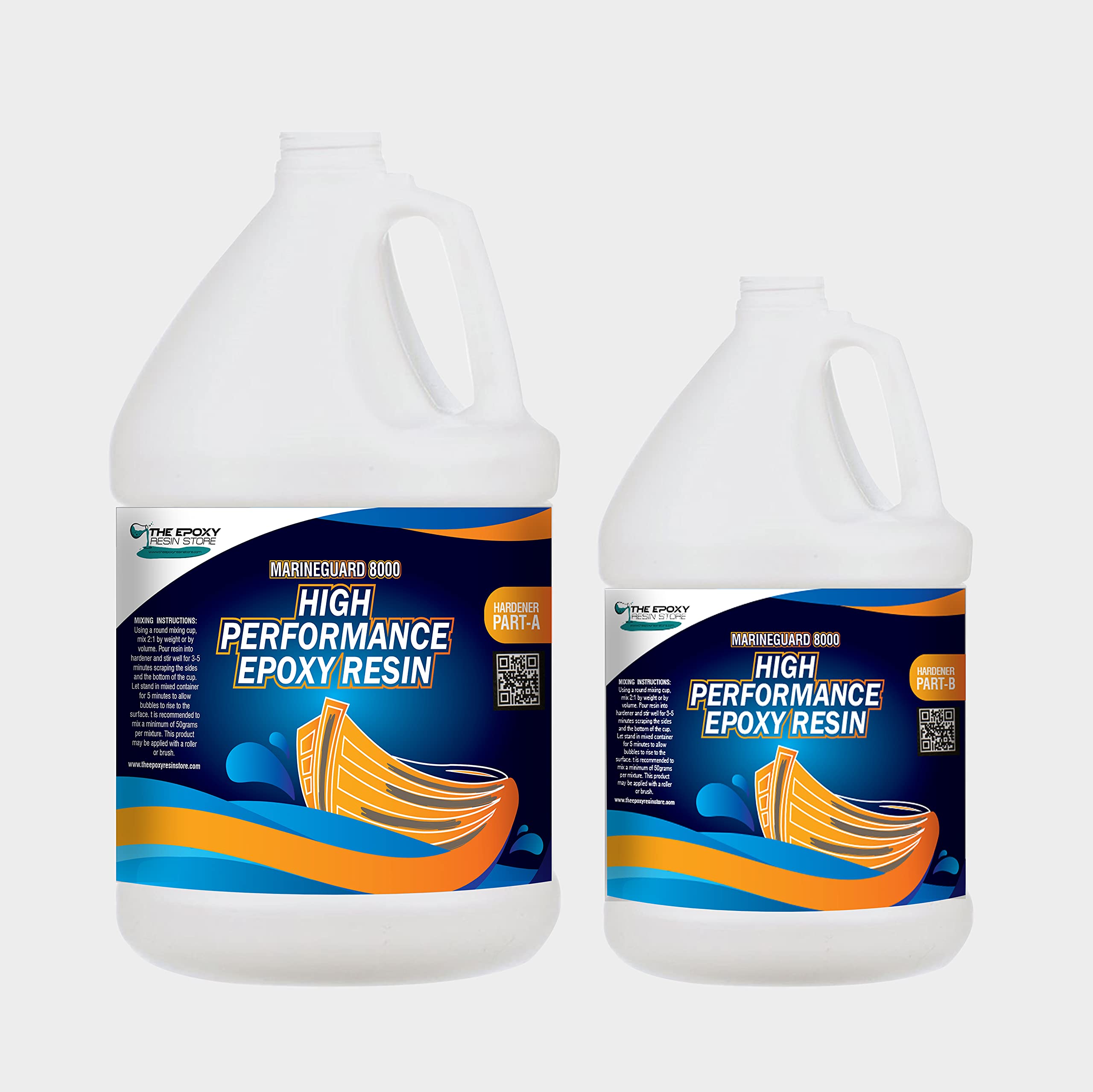 **Marine Boat Epoxy Resin Kit - 2 Part High Performance Coating for Repairs & Construction | UV Stable, Non-Yellowing, Chemical & Salt Resistant | 1.5 Gallon | Ideal for Boat Hulls, Decks & Marine Equipment**