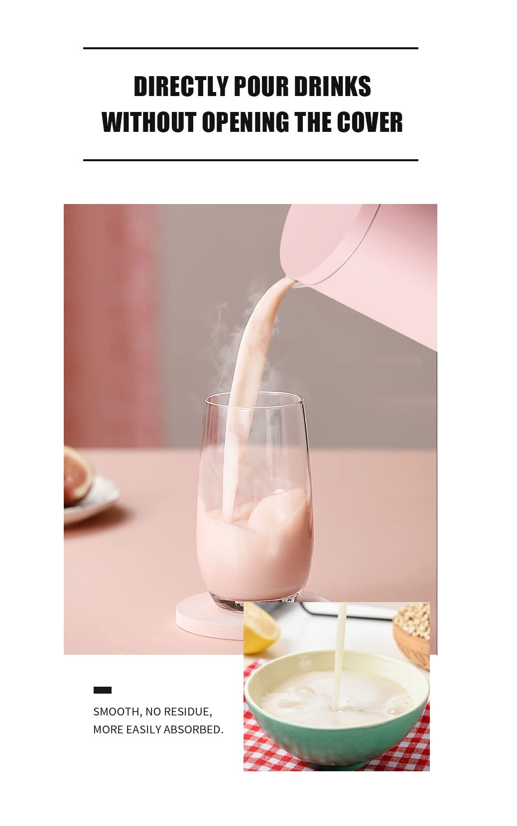 Mini Electric Soybean Milk Maker - Automatic Soy Milk Machine, Fruit Juicer, Rice Paste Maker & Food Blender (110V, 350ml) - Perfect for Home Breakfast, Healthy Smoothies & Baby Food Prep