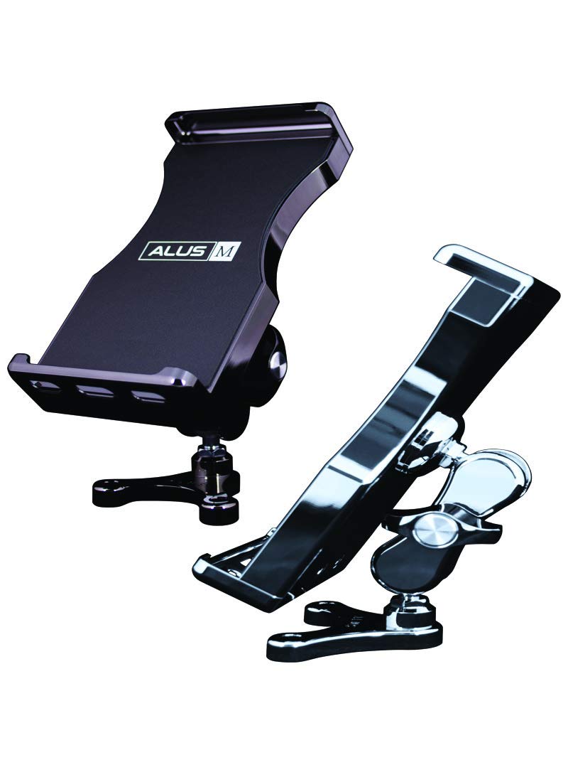 ALUS Motorcycle Phone Mount - 360° Adjustable Aluminum Phone Holder for Motorcycles (Dark Black) - Perfect for GPS Navigation & Hands-Free Riding