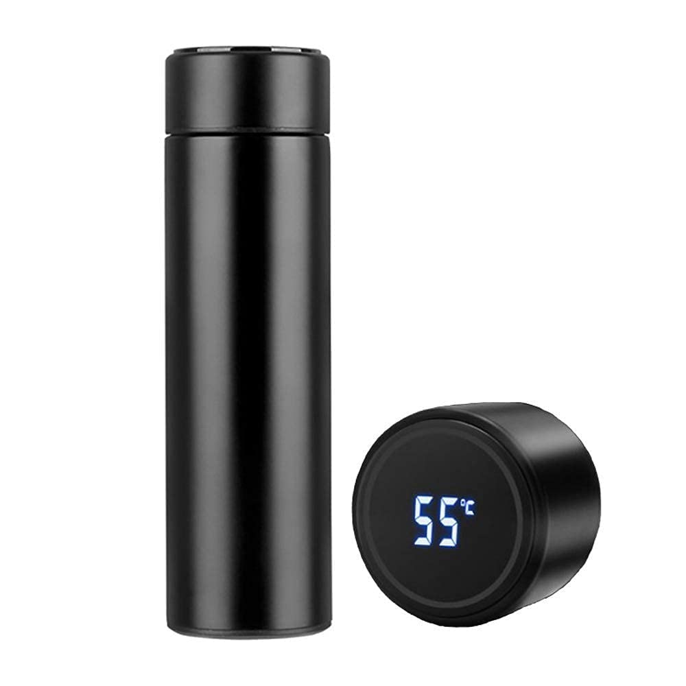 Techgadget 500ml Stainless Steel Vacuum Insulated Water Bottle with LED Temperature Display - Leak Proof, 12 Hour Hot & Cold Retention - Perfect for Gym, Hiking, Office & Travel Hydration