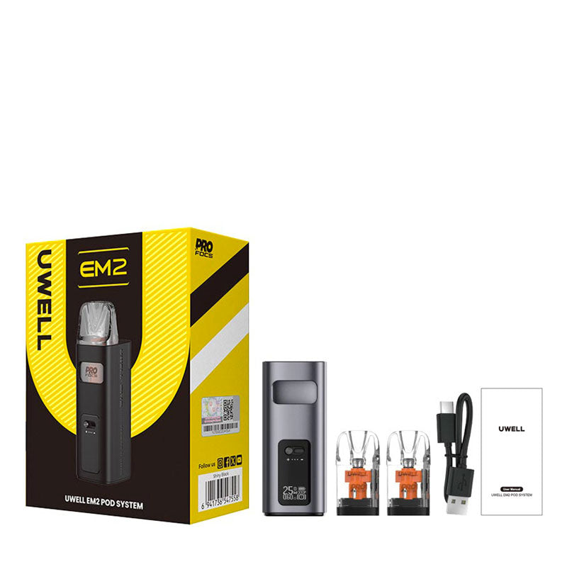 Uwell EM2 Pod Kit - Refillable Vape Pod System with 1.0Ω Coil for Smooth Nicotine Salt & E-Liquid | Perfect for On-the-Go Vaping & Travel