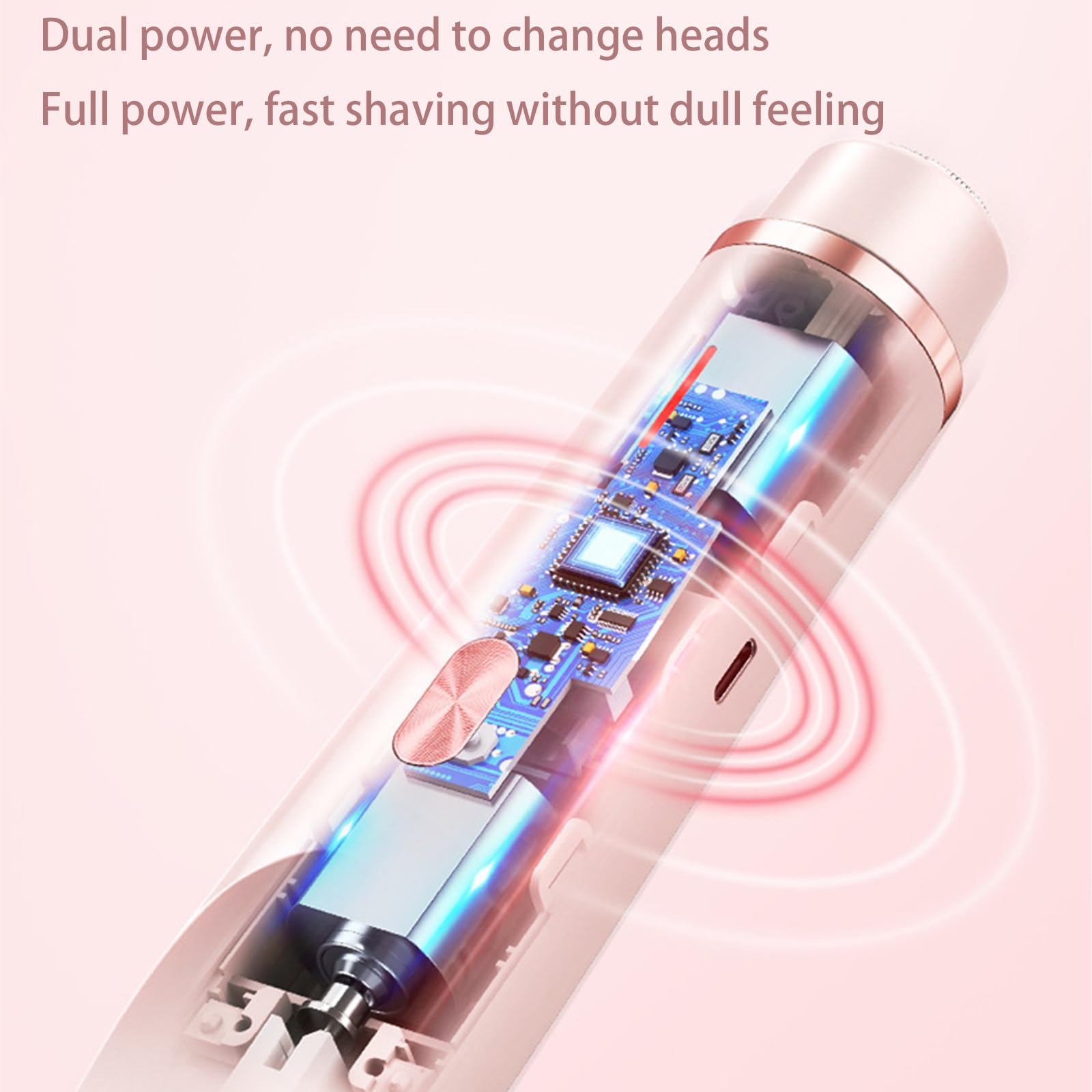 Pink Galaxy 2-in-1 Electric Razor & Bikini Trimmer for Women - Rechargeable Cordless Lady Shaver with Dual Heads for Smooth Skin - Perfect for Travel, Gym & Home Use (Blue)