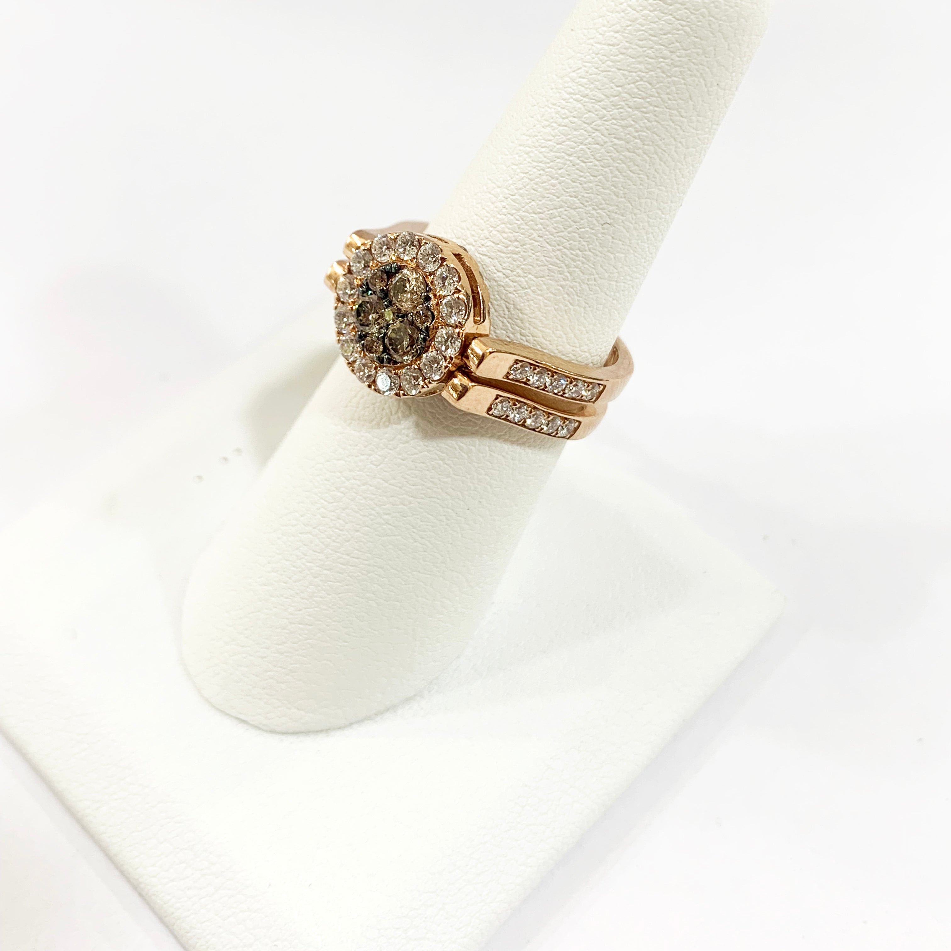 14K Rose Gold Lab-Created Brown Diamond Ring for Women - Elegant Engagement, Wedding, Anniversary Gift Idea