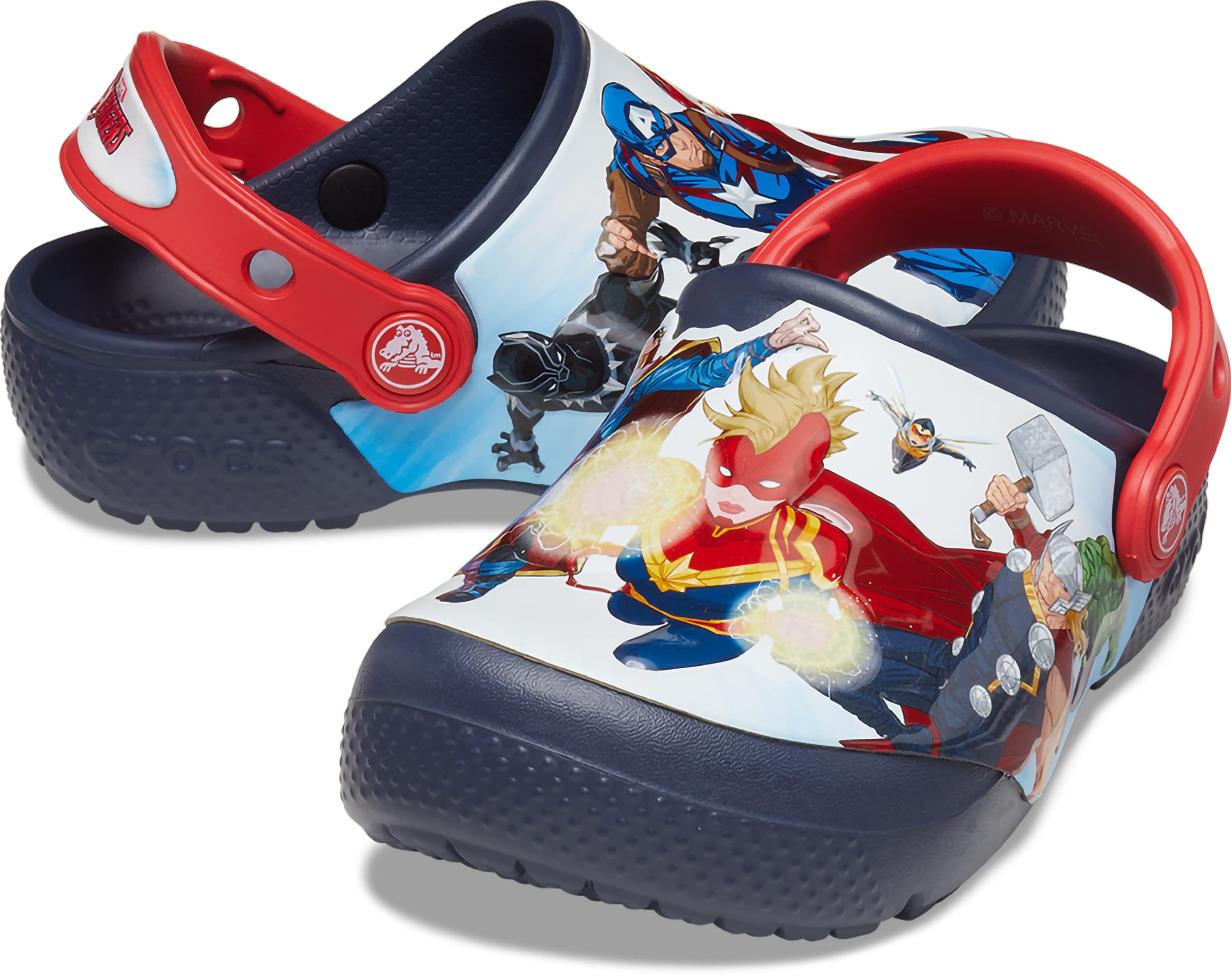 Crocs Unisex-Child Fun Lab Avengers Patch Clog | Lightweight Comfortable Kids Shoes | Perfect for School, Playground & Outdoor Activities