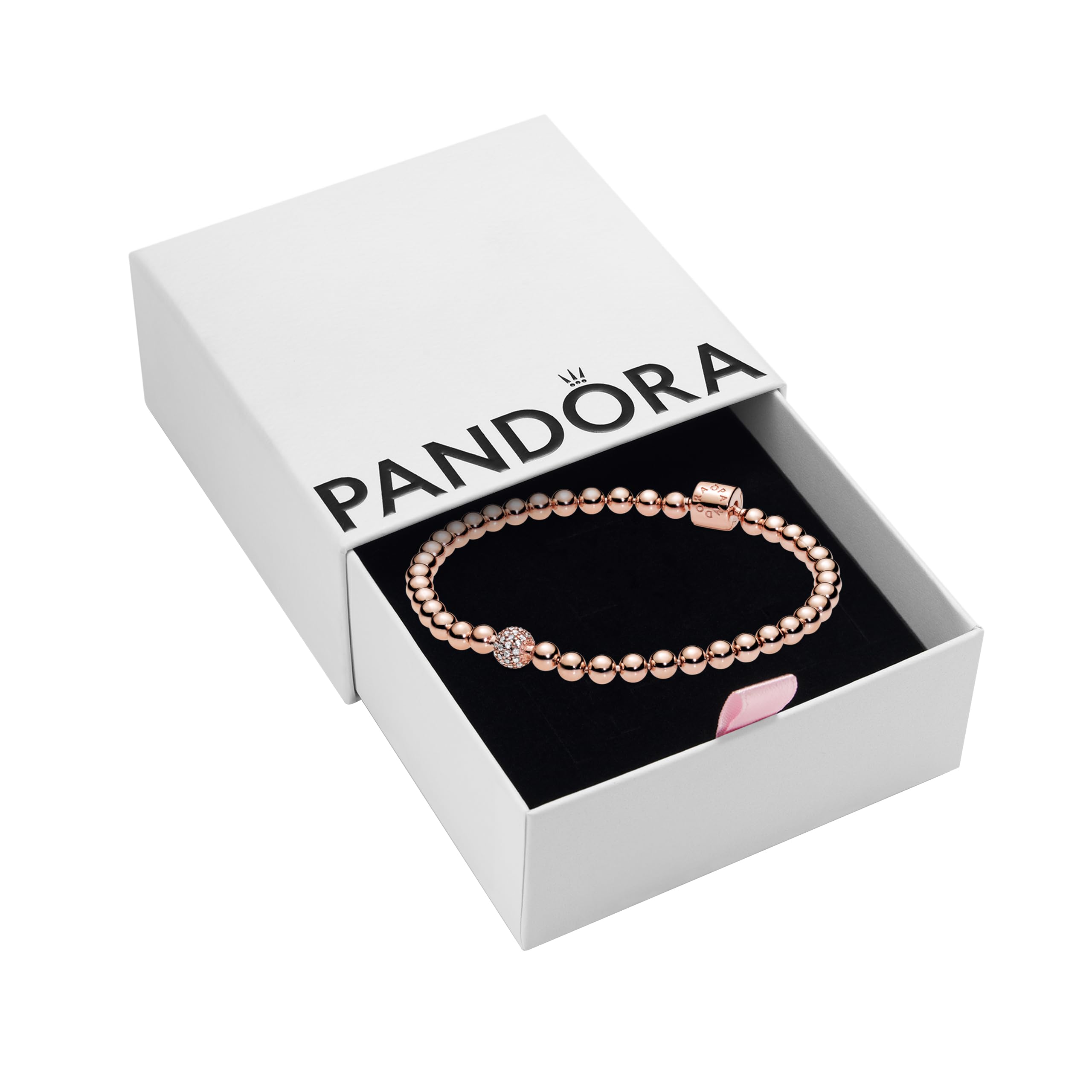 PANDORA Beads & Pave Clear CZ Charms for Bracelets - Elegant Sparkling Jewelry for Women's Pandora Bracelets | Perfect for Gifts, Anniversaries, and Everyday Wear