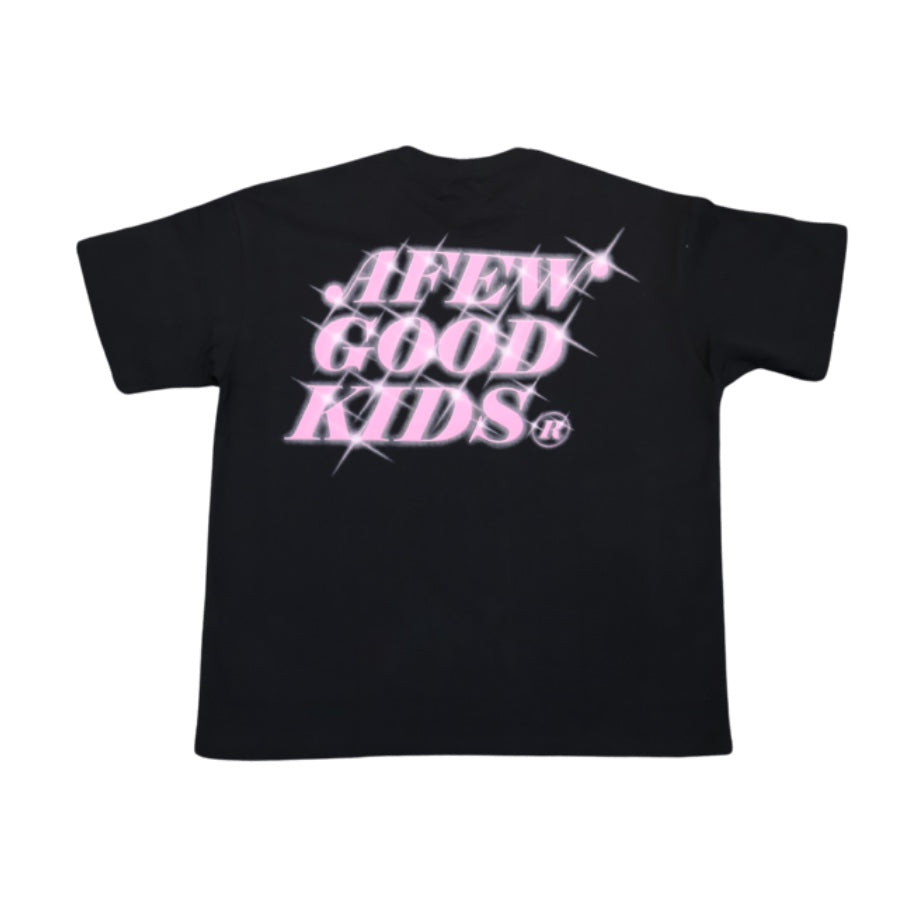 Kids Heavy Glitter Pink Tee - Sparkling Fashion Top for Girls, Birthday Party & Special Occasion Outfits