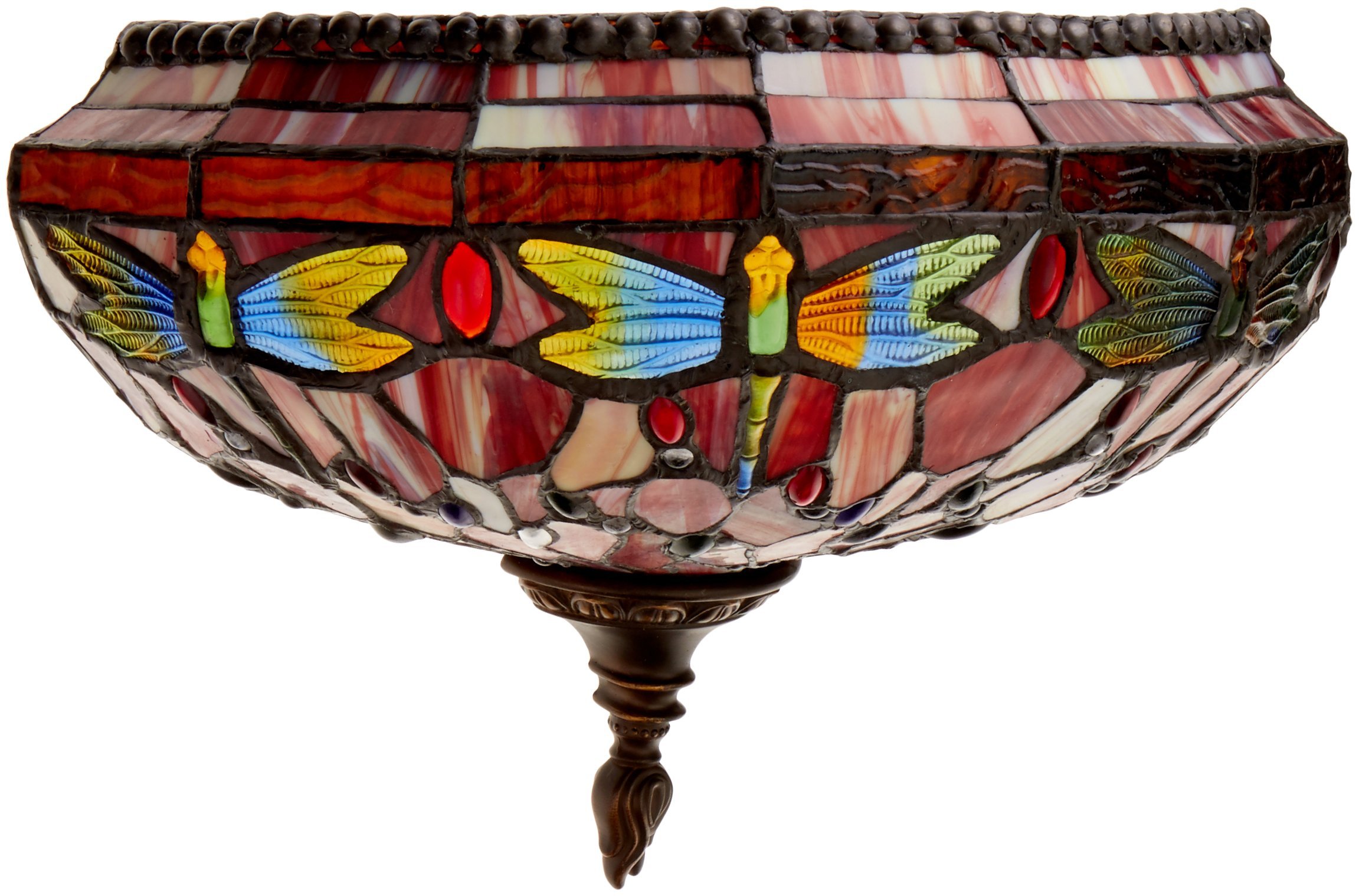 Dale Tiffany TW11160 Dragonfly Wall Sconce in Antique Brass - Elegant Lighting Fixture for Living Room, Bedroom, or Hallway Décor