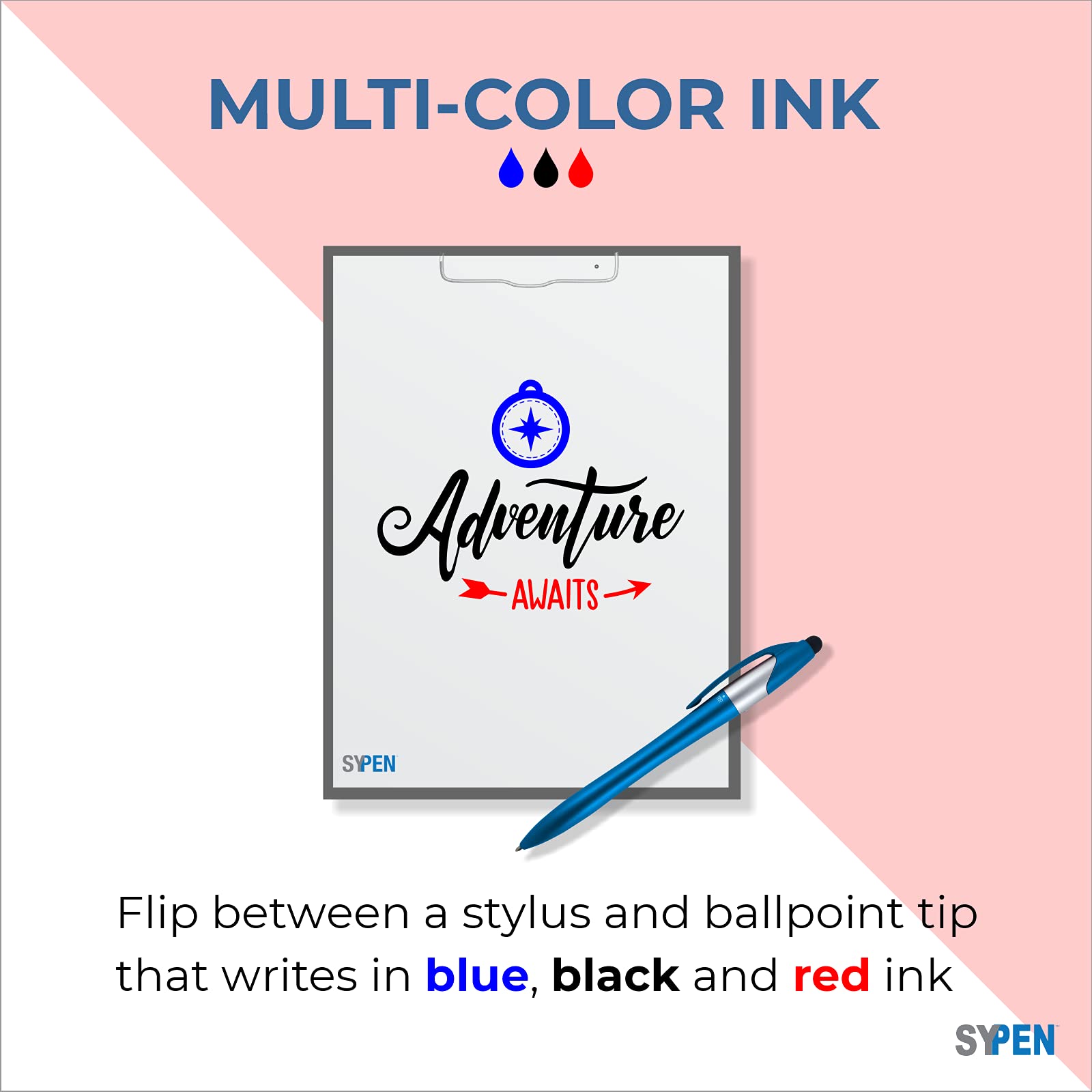 Custom Logo Ballpoint Pens - Pack of 400 (Black, Blue, Red Ink + Stylus) - Bulk Promotional Pens for Business Marketing, Trade Shows, Corporate Gifts & Events - Orange Touchscreen Stylus Pens for Office, School & Digital Devices
