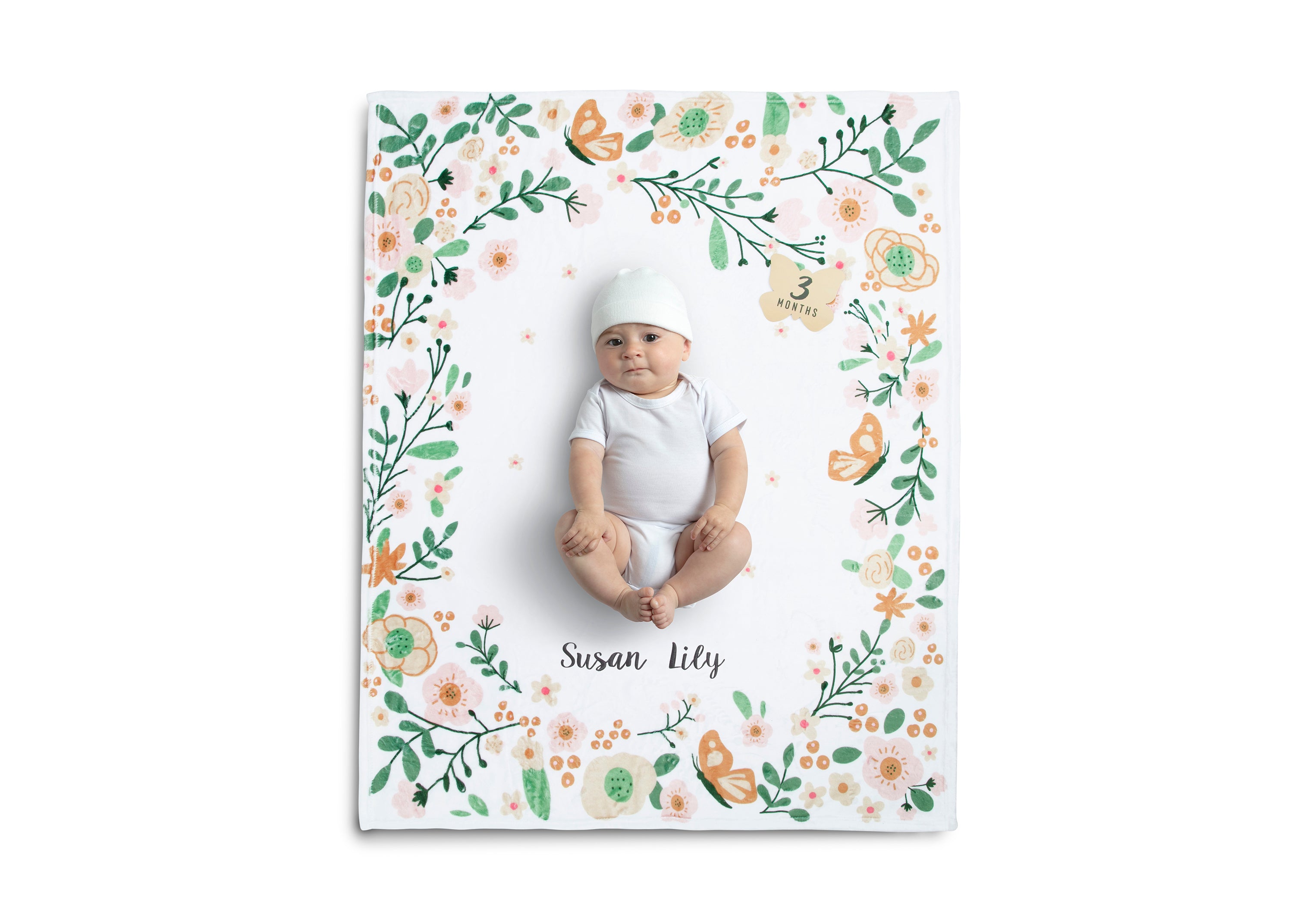 Personalized Milestone Baby Blanket - Custom Name & Date - Soft & Cozy Newborn Keepsake - Perfect for Baby Showers, Christenings & First Birthday Gifts