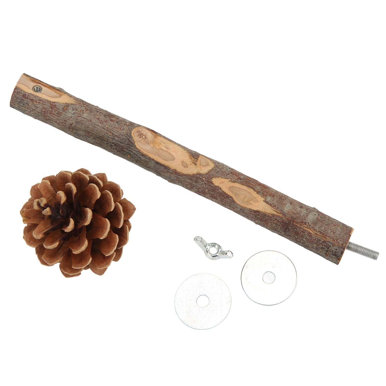 Natural Wooden Bird Perch Stand - Chewable Exercise Pole for Budgies, Parakeets & Small Birds - Durable & Resistant to Biting - Perfect for Bird Cages, Aviaries & Play Gyms