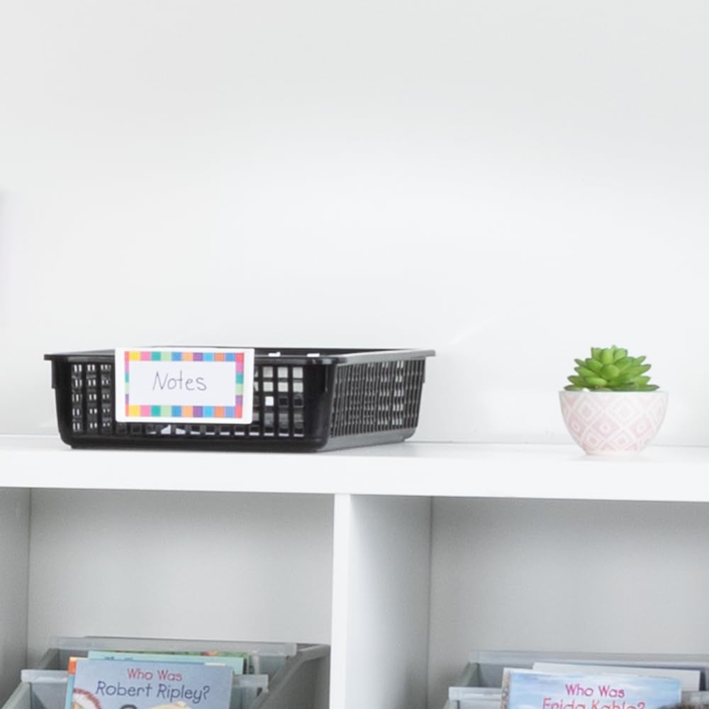 Really Good Stuff 14x10 Black Desktop Paper Storage Basket - Organizer for Office, School & Home Workspace