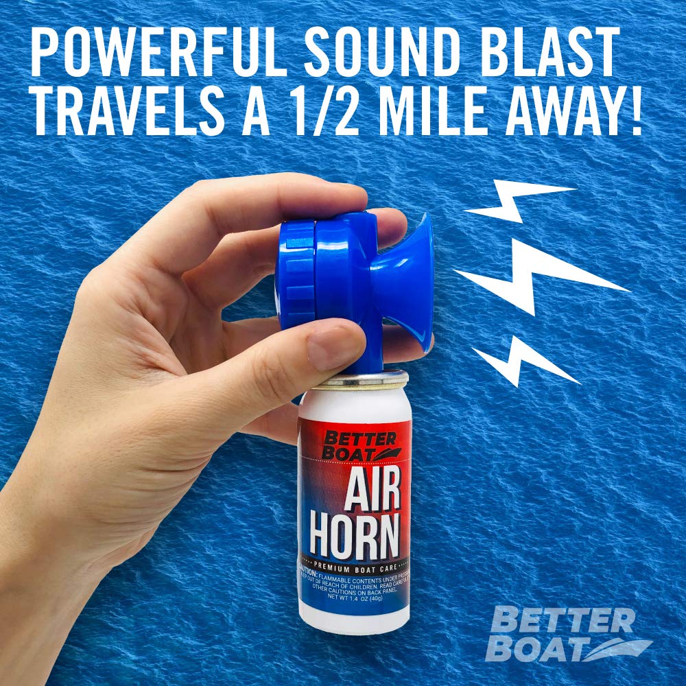 Marine Safety Air Horn - Ultra Loud Handheld Fog Horn, 1.4oz Mini Compressed Can for Boating, Hiking & Emergency Use - Perfect for Boats, Kayaks, Camping & Outdoor Safety