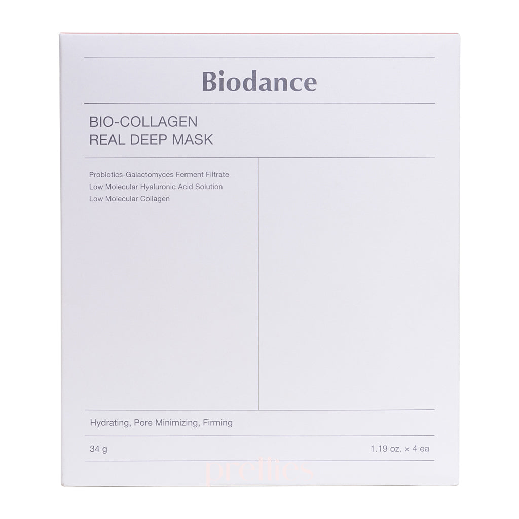 BIODANCE Bio Collagen Deep Hydrating Face Mask 4-Pack - Korean Skincare for Wrinkles & Firming - Perfect for Spa Night & Self-Care Routine