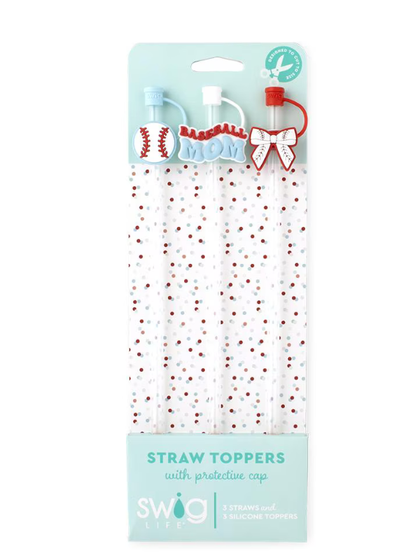 Swig Life Silicone Straw Toppers with Protective Cap - Reusable, BPA-Free for Smoothies, Iced Coffee & Water Bottles - Perfect for Travel, Gym & Outdoor Activities
