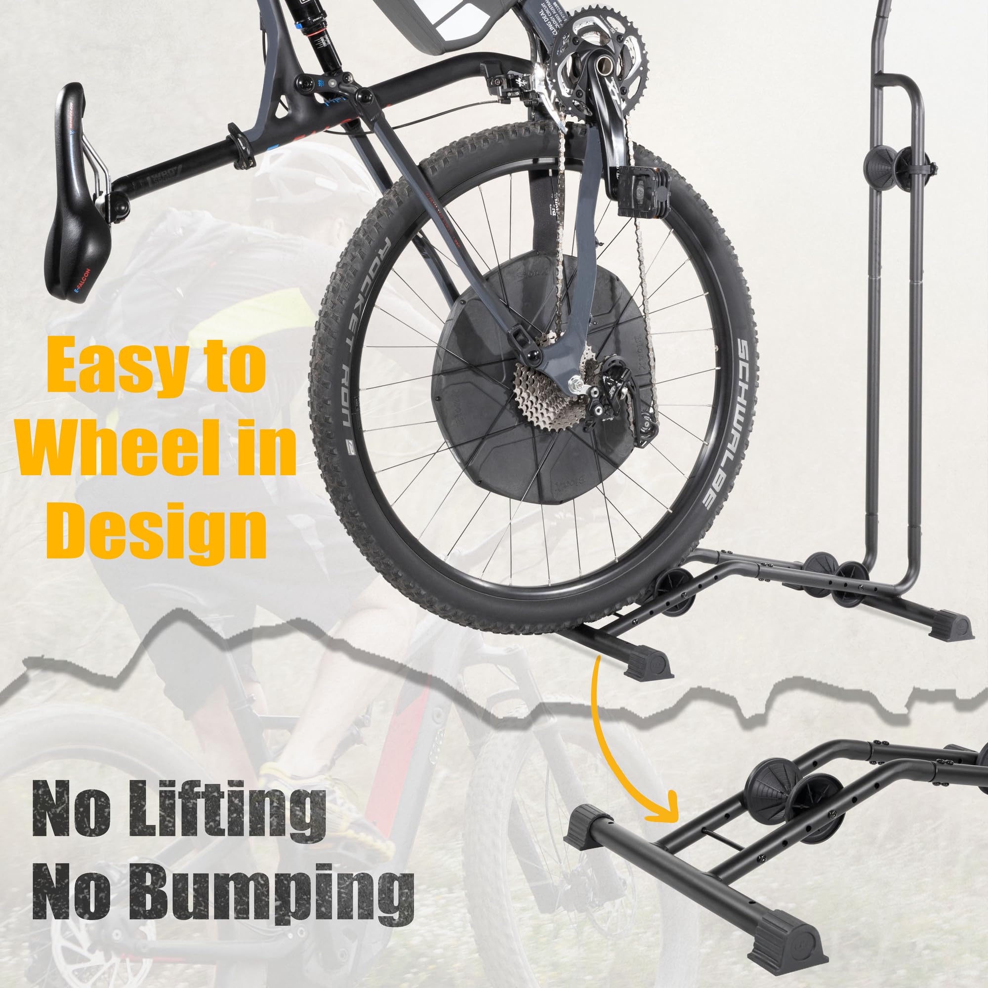Premium Adjustable Bike Stand for MTB, Road & E-Bikes - Vertical & Horizontal Storage Rack Holds Up to 29
