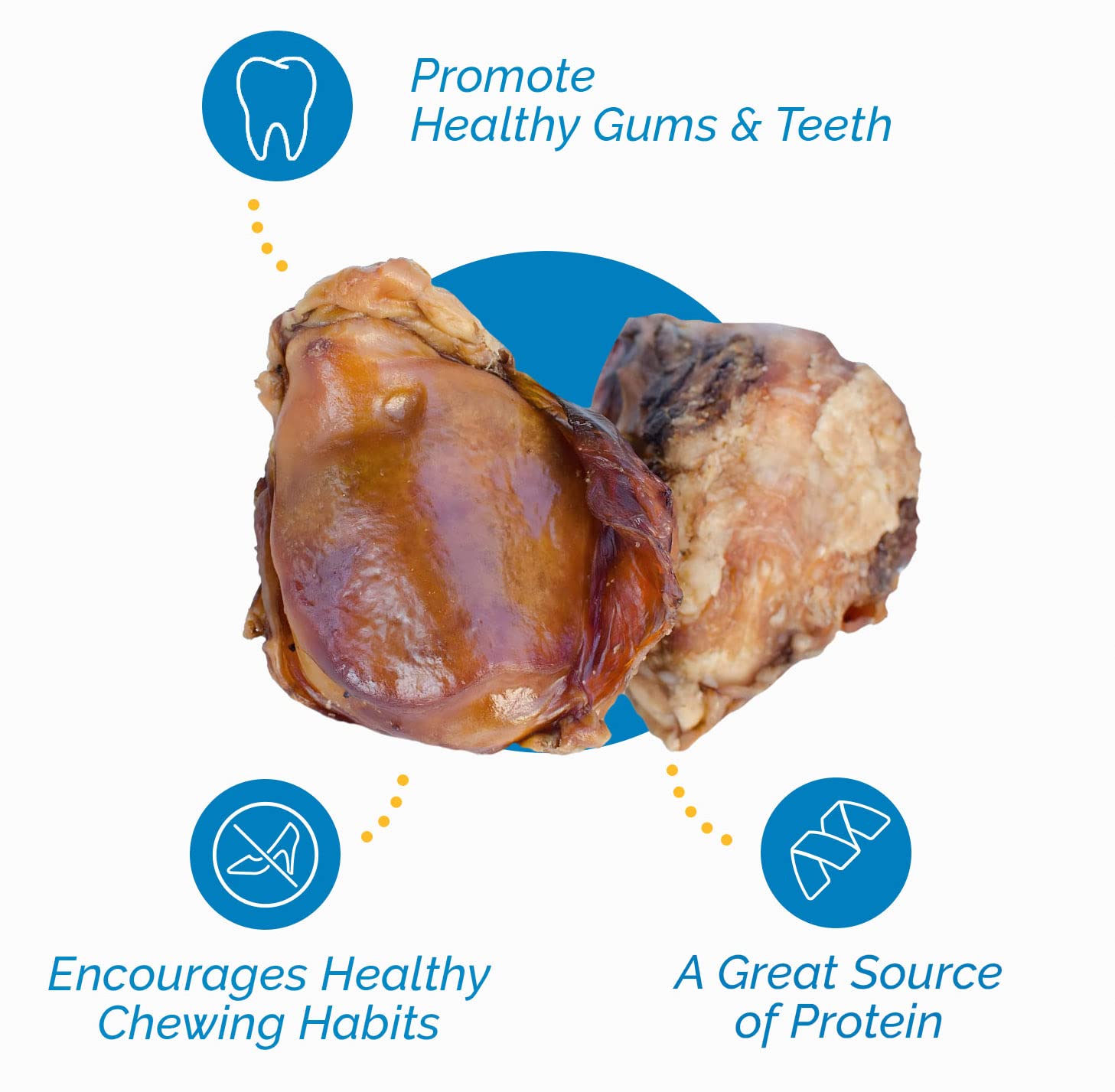 Premium Beef Knee Caps for Dogs – 3 Count, All-Natural Grass-Fed Knee Bone Treats | High-Protein, Easily Digestible Dog Chews | Perfect for Training Rewards, Dental Health & Long-Lasting Chewing Fun