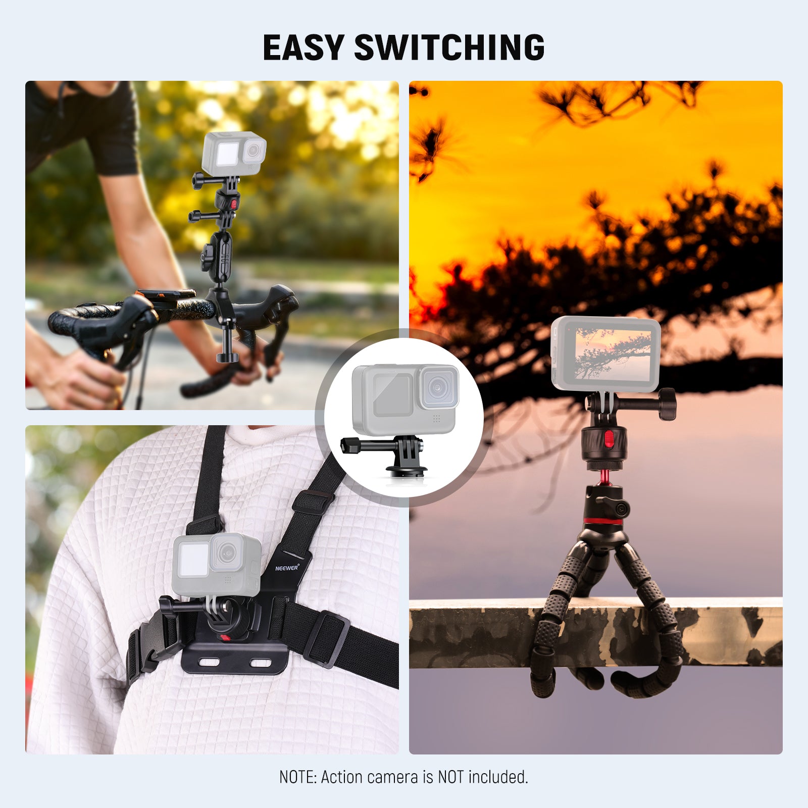 NEEWER 65 in 1 Action Camera Accessories Kit for GoPro Hero 11/10/9/8/7, DJI Osmo - Waterproof Case, Mounts, Batteries - Perfect for Vlogging, Travel & Outdoor Adventures