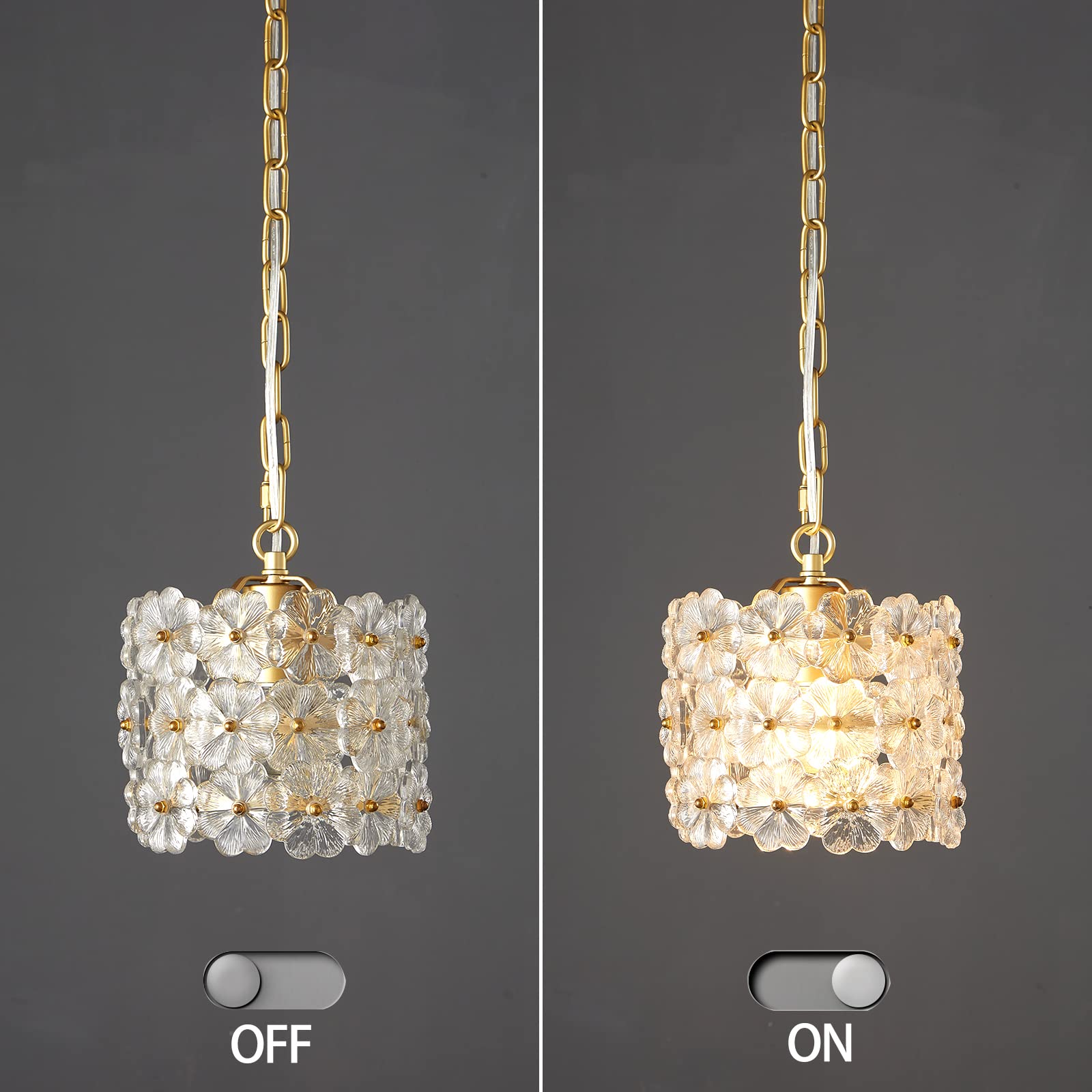Modern Gold Crystal Pendant Light - Adjustable Hanging Ceiling Fixture for Kitchen Island, Dining Room, Living Room & Bedroom | Elegant Home Lighting Decor for Dinner Parties & Cozy Nights