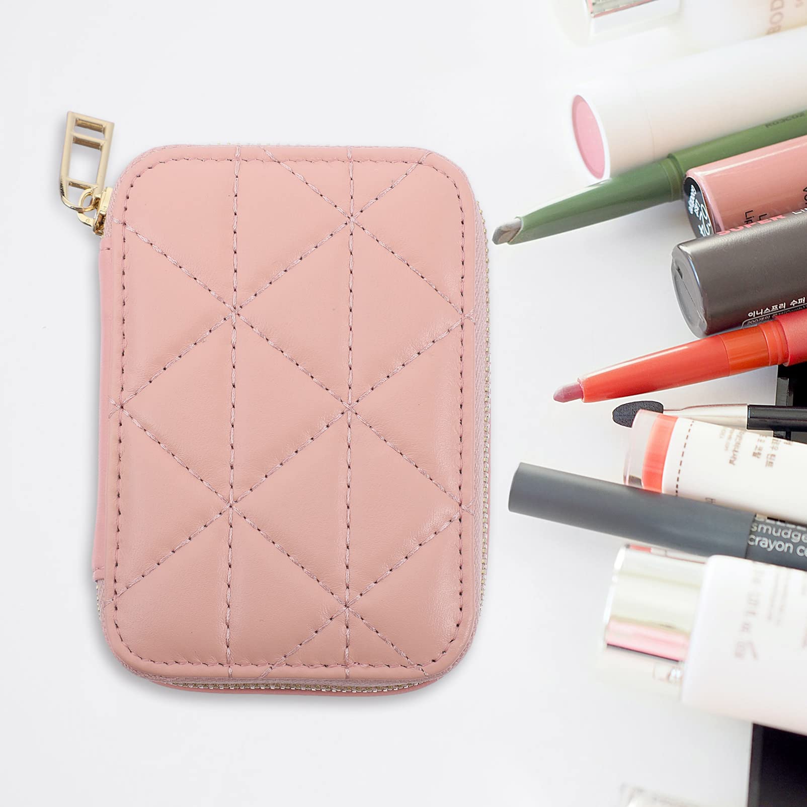 FOMIYES Portable Makeup Organizer with Mirror - Travel Cosmetic Case for Women, Jewelry Storage Box, Lipstick Holder & Toiletry Bag | Perfect for Travel, Home Vanity & Daily Makeup Organization