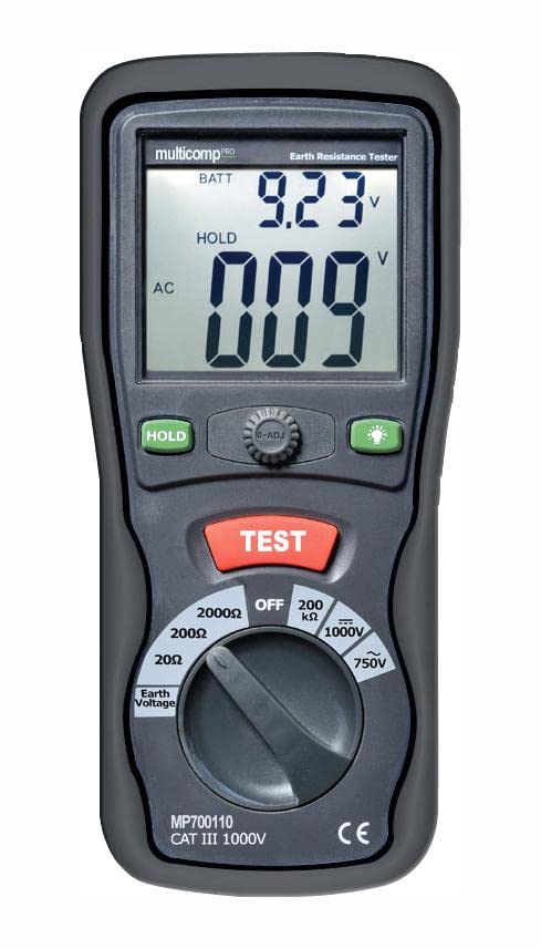 Digital Earth Ground Resistance Tester - Professional Soil Resistance Meter for Electrical Safety Testing | Perfect for Home, Industrial, and Outdoor Use