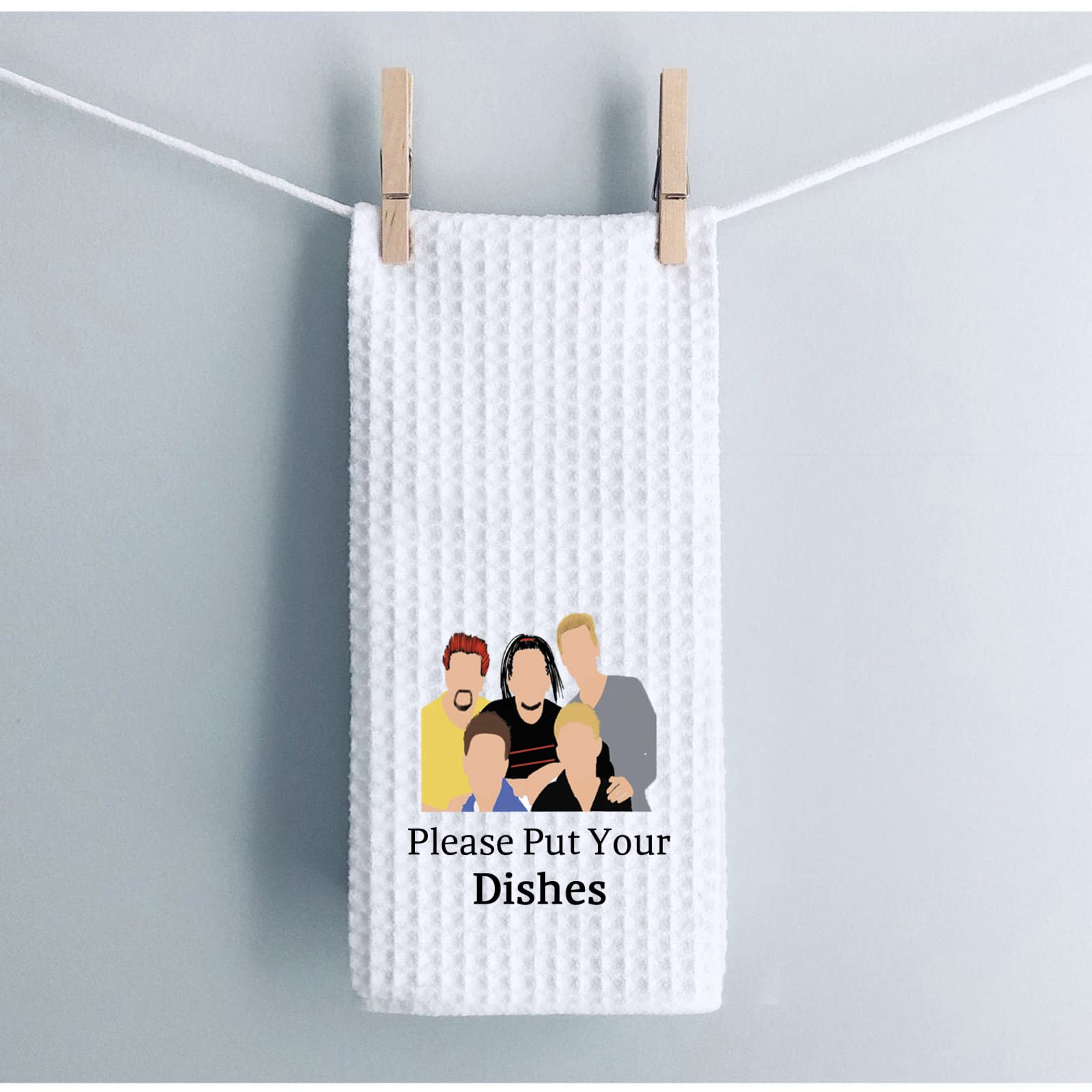 WCGXKO Music Band Inspired Kitchen Towel - Funny 'Please Put Your Dishes' Dish Towel Gift for Fans - Perfect for Kitchen Decor, Housewarming Gifts & Music Lover Presents - Great for Concerts, Parties & Daily Kitchen Use