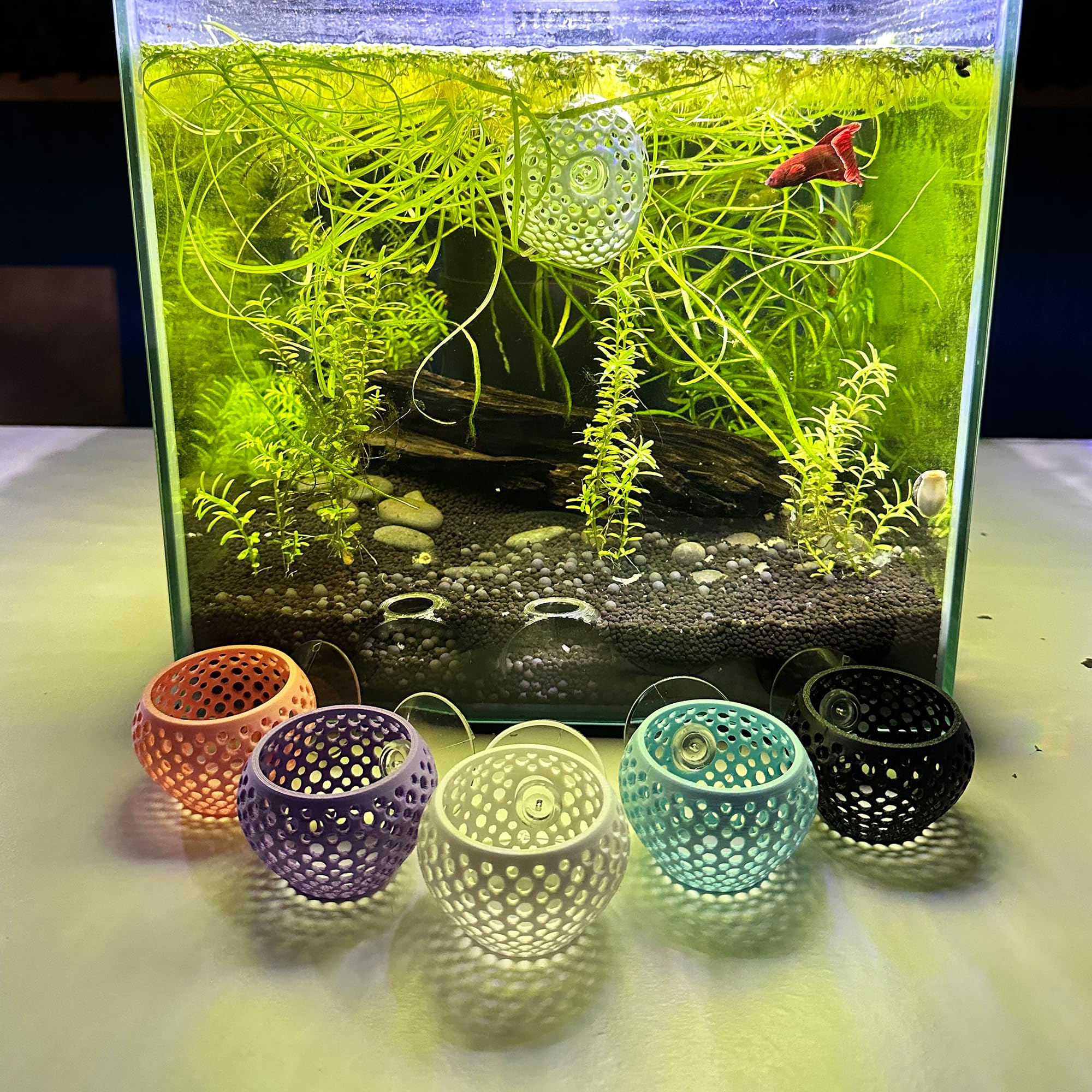 CTWPets Betta Bulb Hide - Aquarium Cave Decor with Suction Cup for Small Fish Tanks | Betta Fish Resting Spot, Shrimp Hideout & Aquatic Habitat | Perfect for Betta Tanks, Nano Aquariums & Aquatic Decor (Bubblegum Pink)