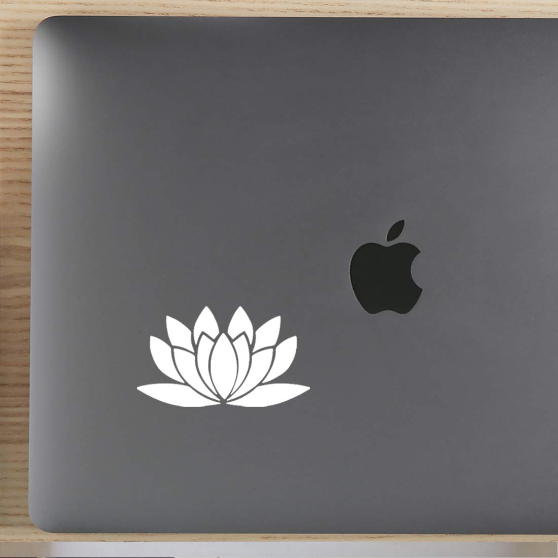 Premium Waterproof Vinyl Decal Stickers - Lotus Flower Design (Set of 2, White) for Laptop, Phone, Helmet, Car Window, Mug & Wall Decor | DIY Home & Office Decoration, Gift Idea for Nature Lovers
