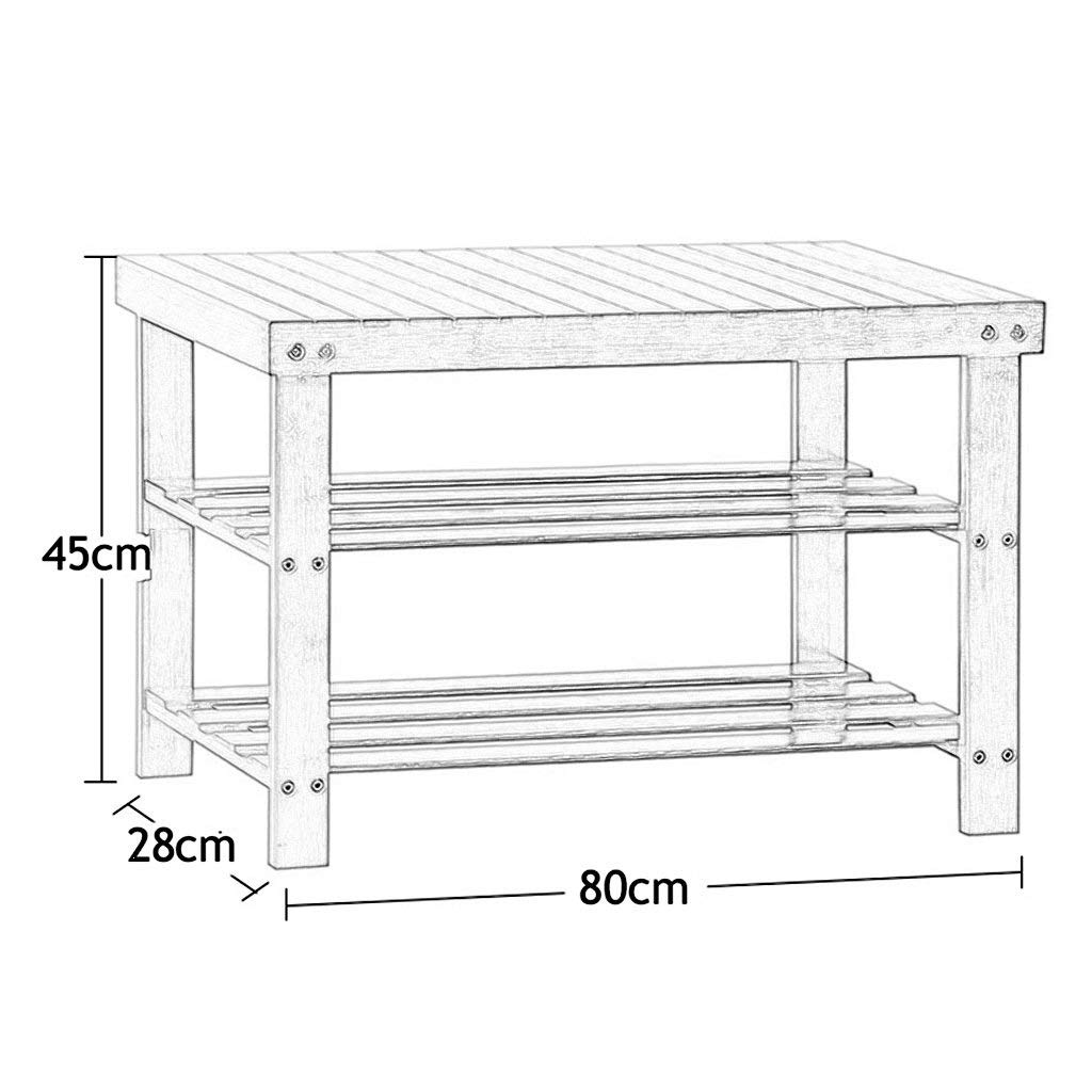 2 Tier Bamboo Shoe Rack Storage Bench - Entryway Hallway Organizer with Seat, 80cm Shoe Shelf for Small Spaces - Perfect for Apartments, Dorms & Closet Organization