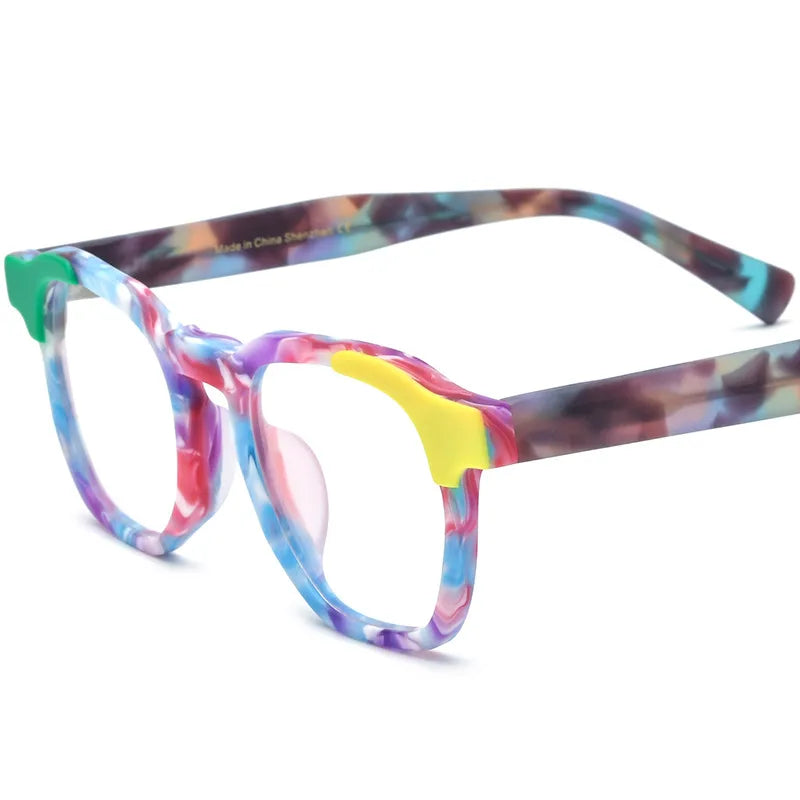 CCspace Unisex Full Rim Square Acetate Eyeglasses 56973 - Stylish & Durable Frame for Men & Women - Perfect for Work, Reading & Fashion Accessories